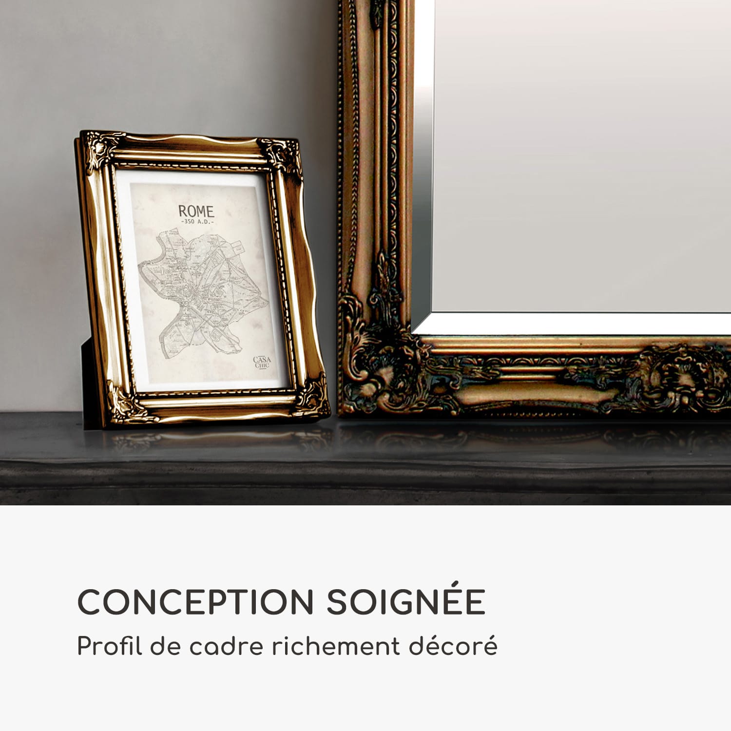 Regent cadre photo rectangulaire 17 x 12 cm photos passe-partout verre rococo 