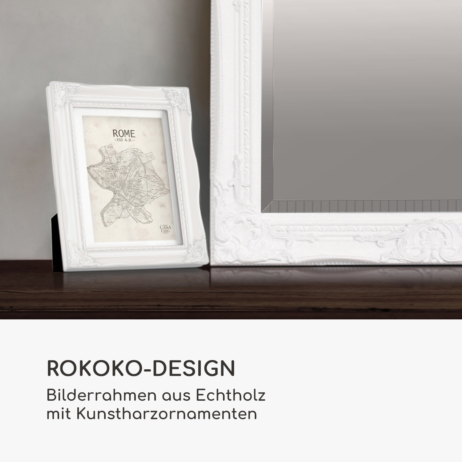 Regent Bilderrahmen rechteckig 17 x 12 cm Fotos Passepartout Glas Rokoko