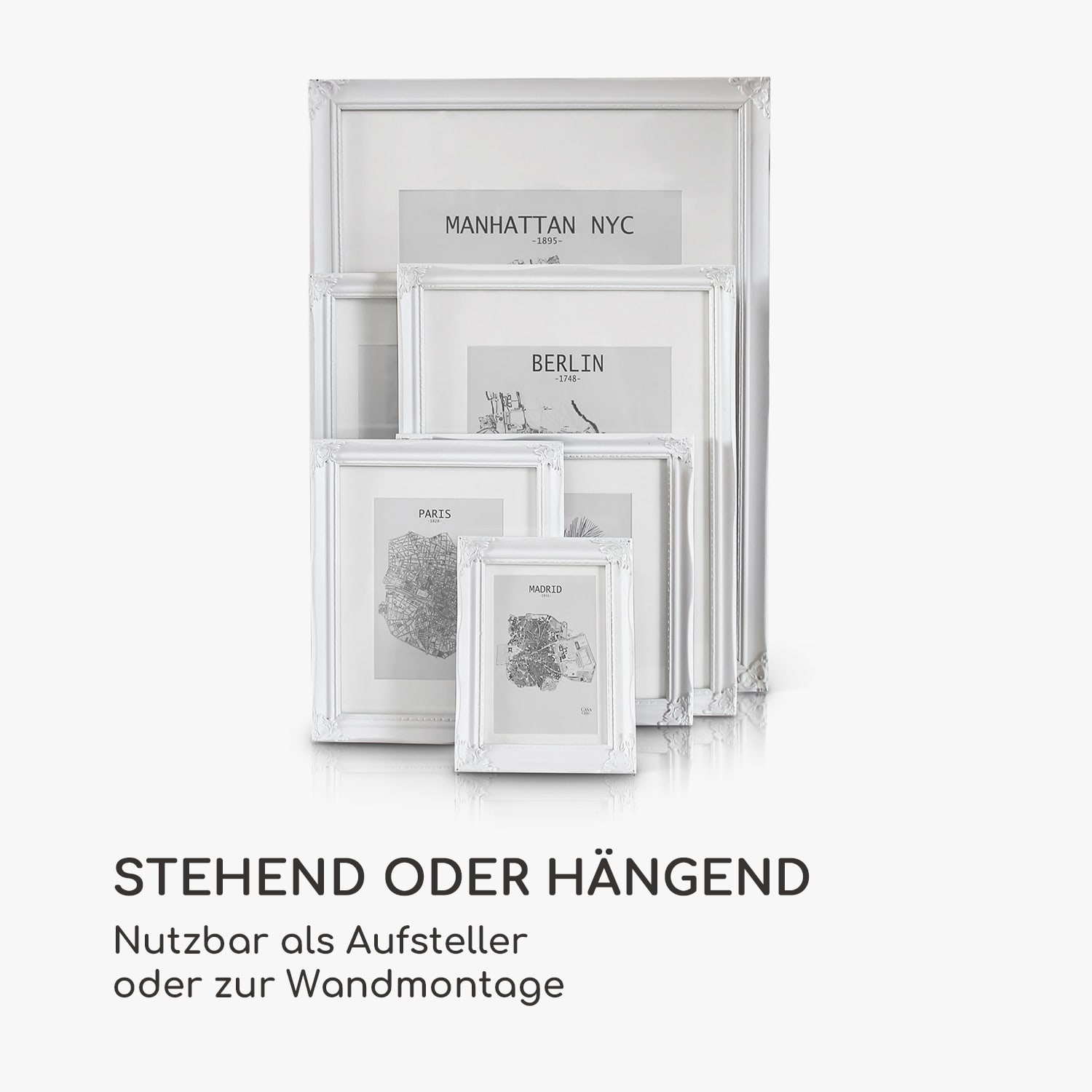 Regent Bilderrahmen rechteckig 17 x 12 cm Fotos Passepartout   Glas Rokoko 