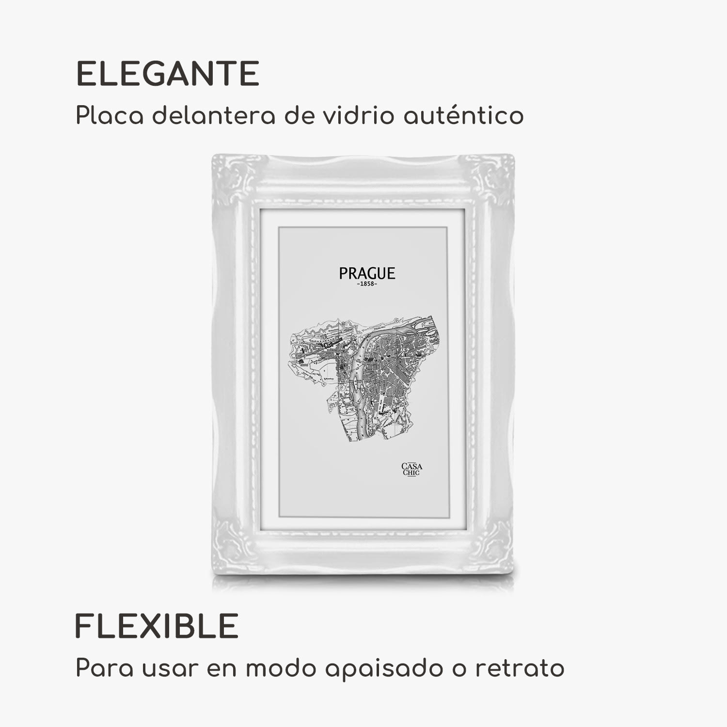 Marco de fotos Regent Rectangular 17 x 12 cm Fotos Paspartú Cristal Rococó