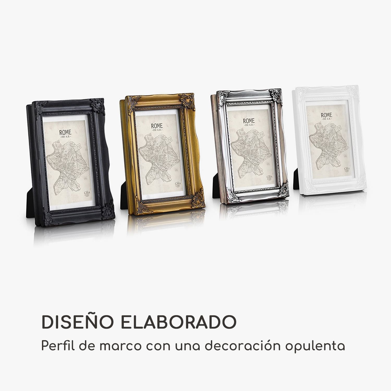 Marco de fotos Regent Rectangular 17 x 12 cm Fotos Paspartú Cristal Rococó