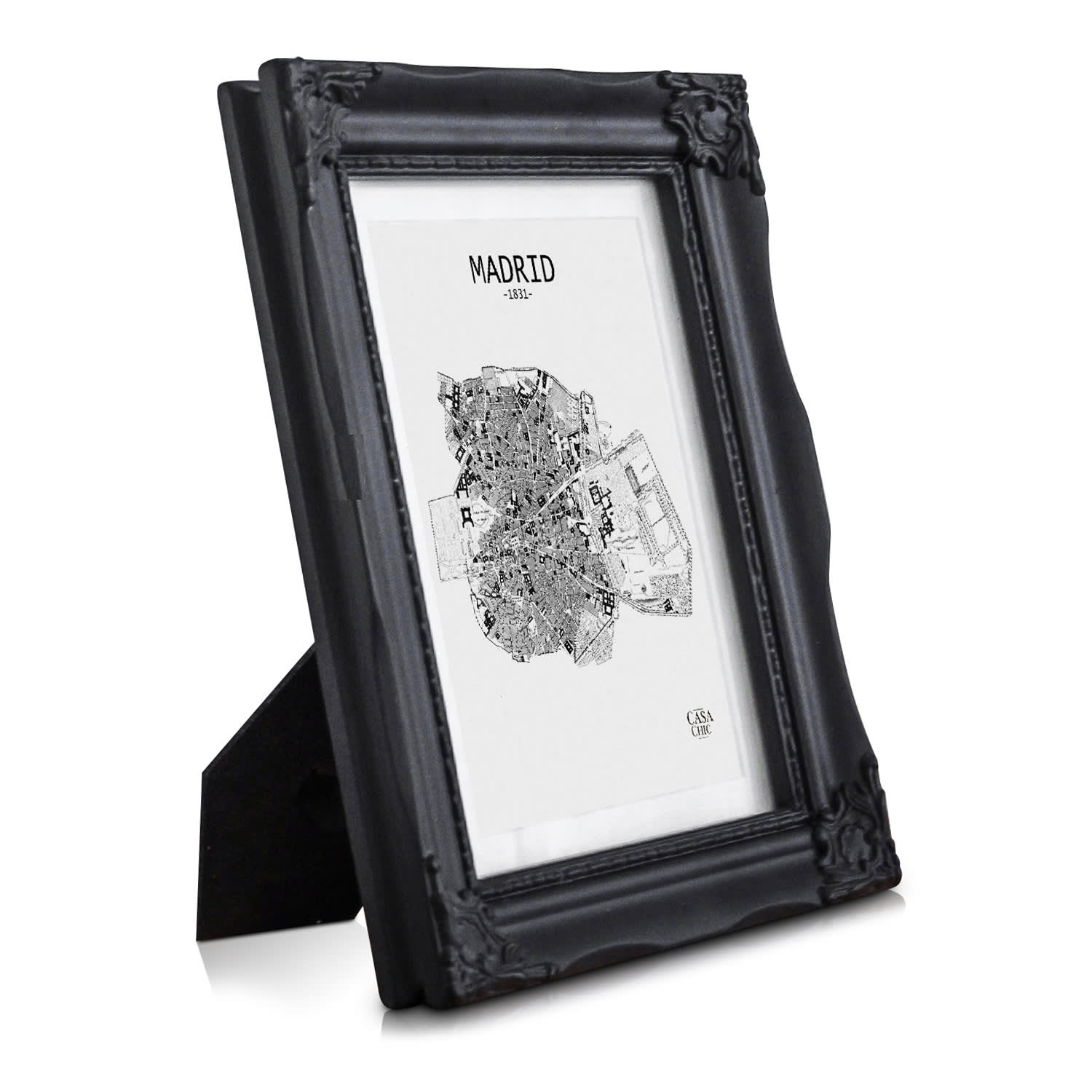 Regent, okvir za slike, pravokoten, 17 × 12 cm fotografije, nosilec, steklo, rokoko 