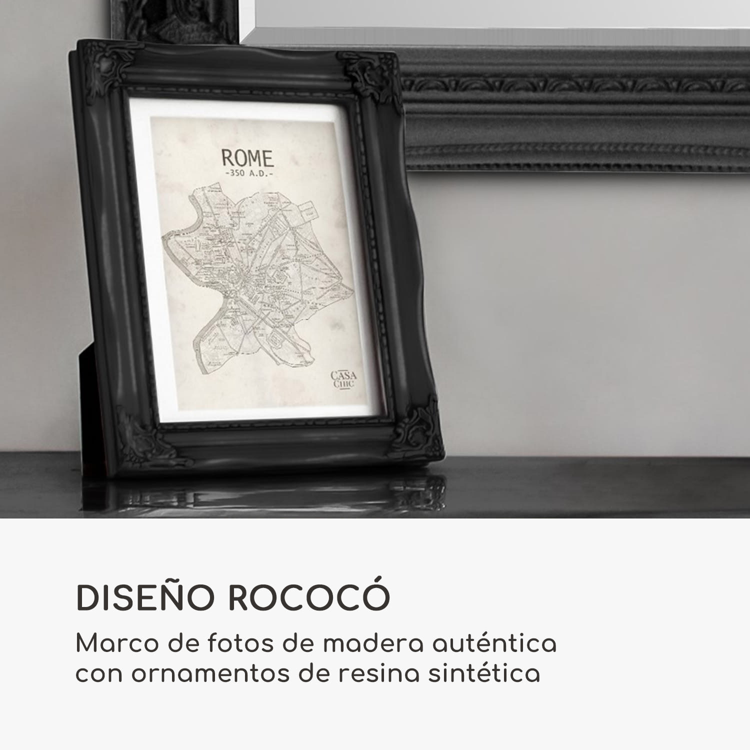 Marco de fotos Regent Rectangular A4 Fotos Paspartú Cristal Rococó 