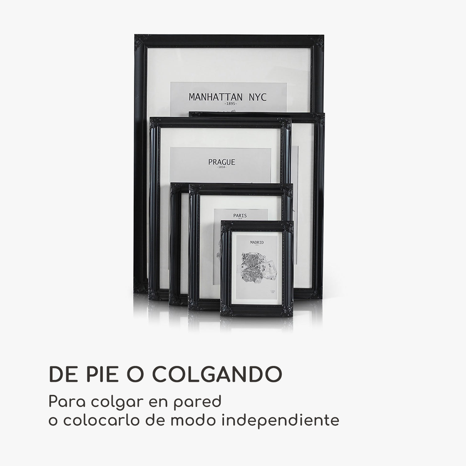 Marco de fotos Regent Rectangular A4 Fotos Paspartú Cristal Rococó 