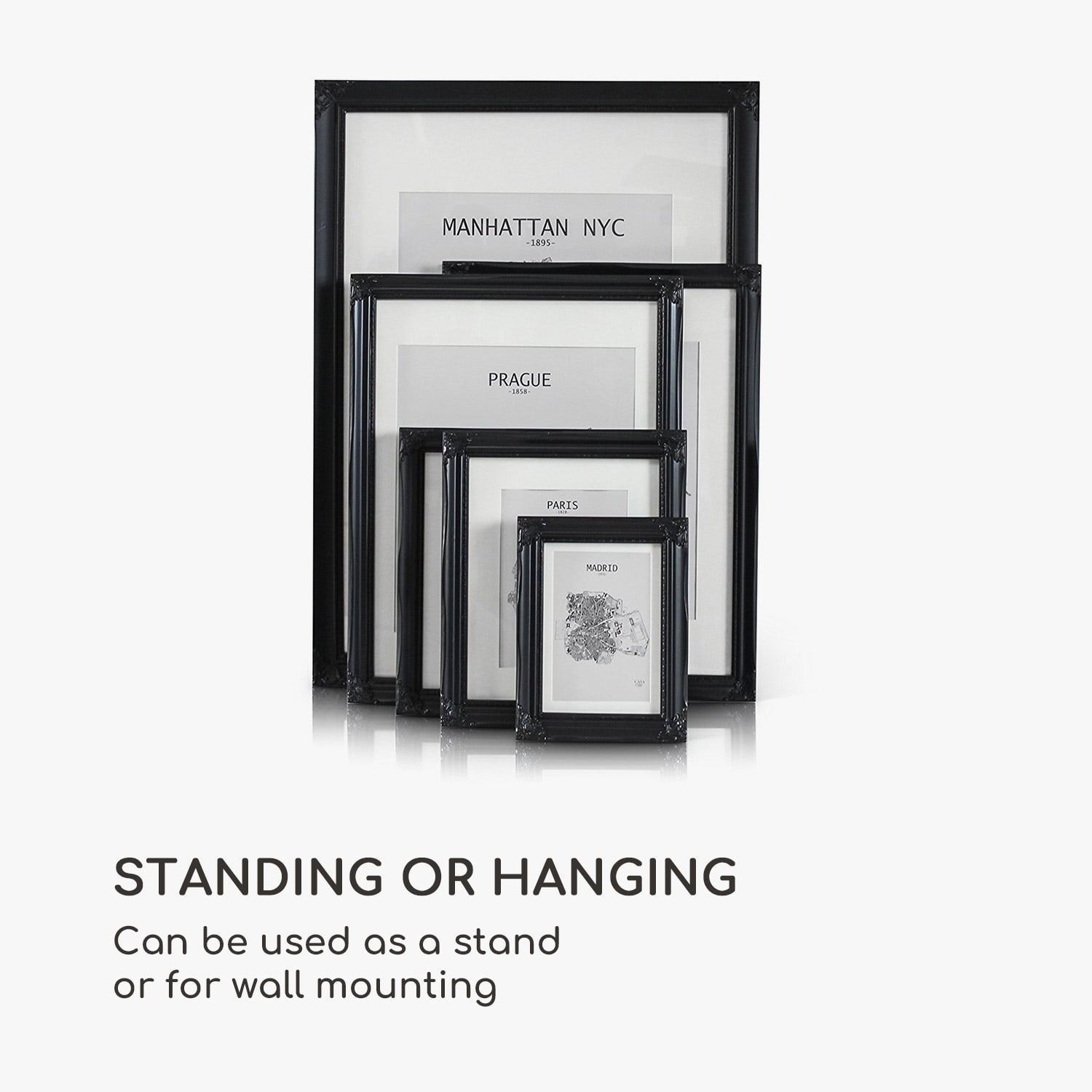 Regent, okvir za slike, pravokoten, A4 fotografije, paspartu, steklo, rokoko 