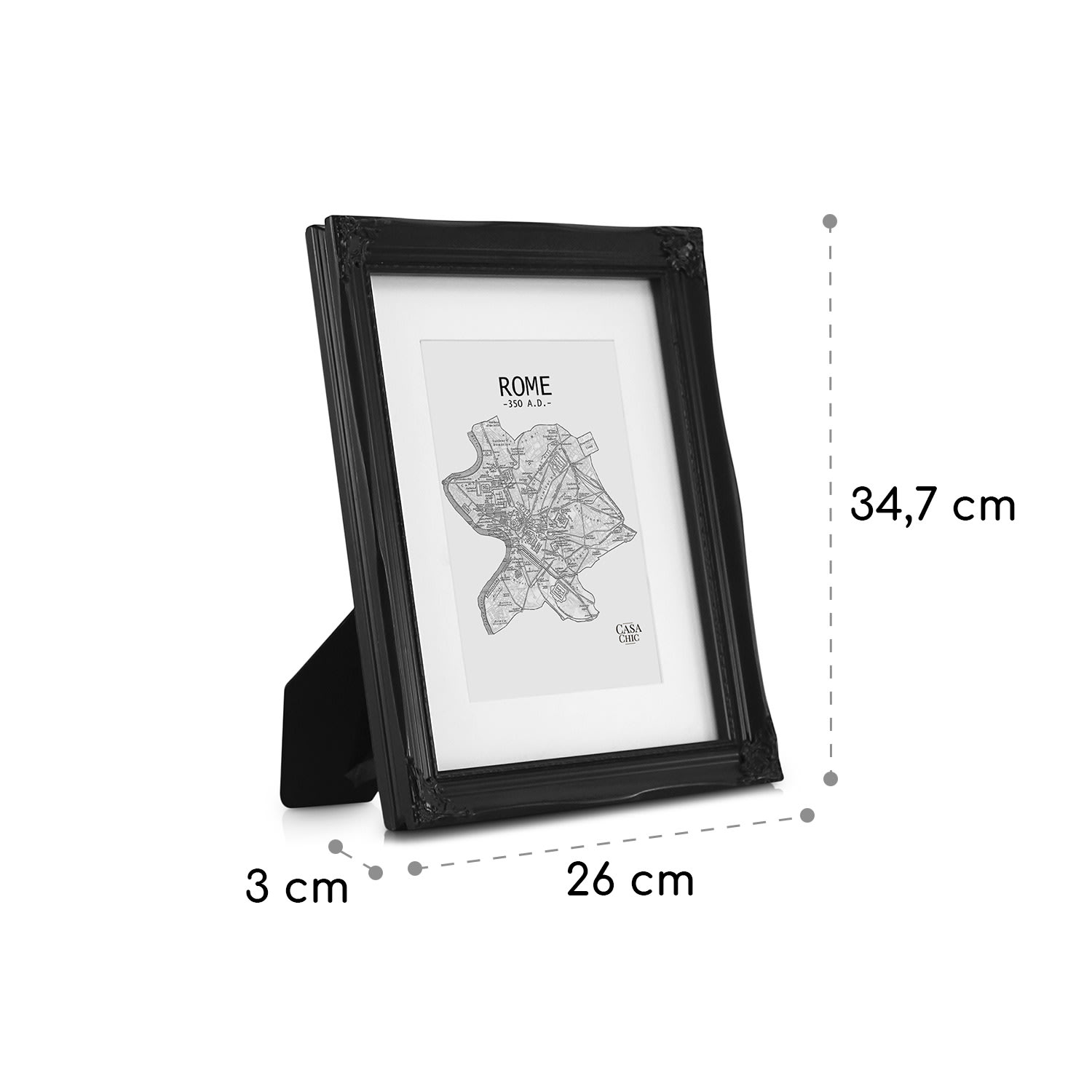 Regent, okvir za slike, pravokoten, A4 fotografije, paspartu, steklo, rokoko 