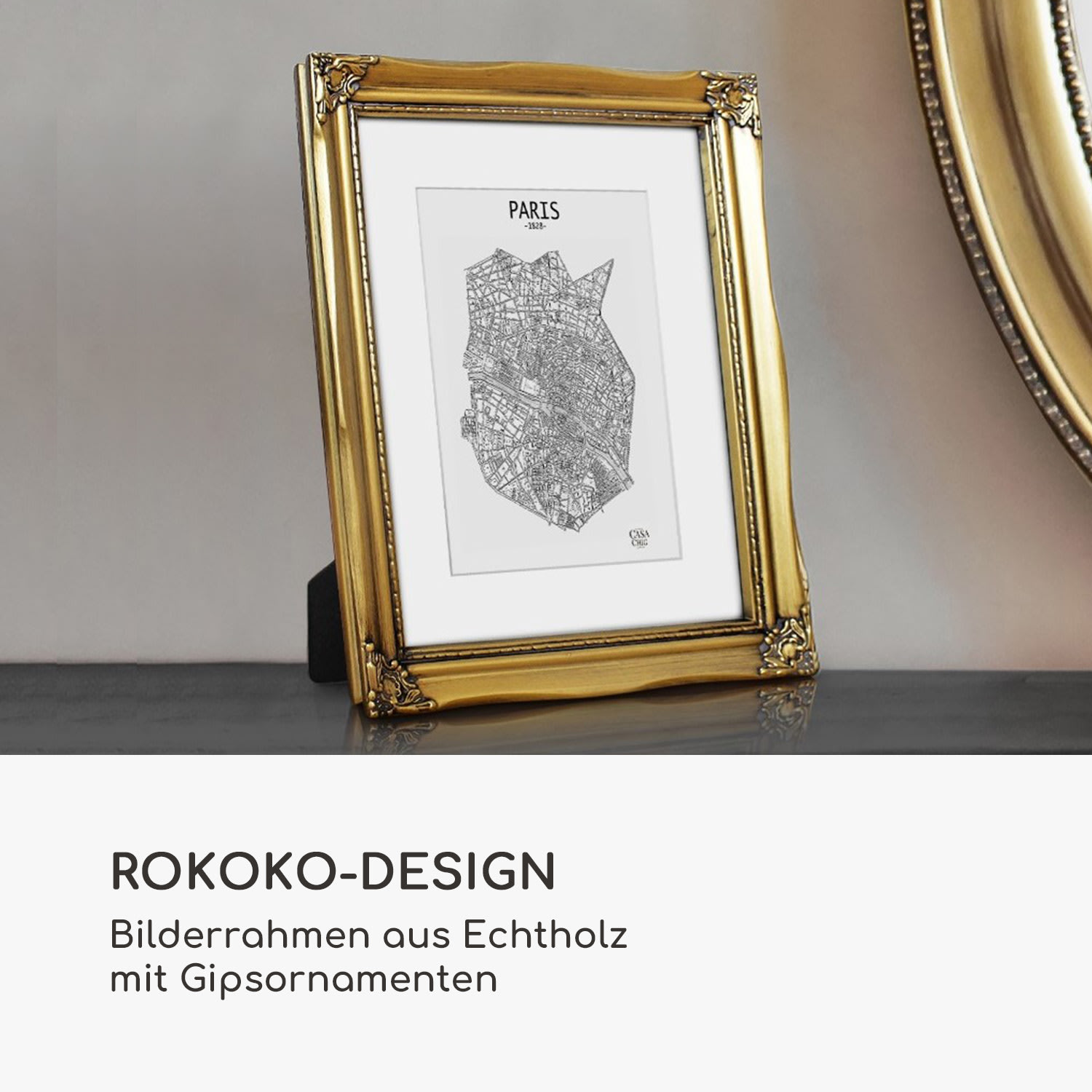 Regent Bilderrahmen rechteckig 25 x 20 cm Fotos Passepartout Glas Rokoko 