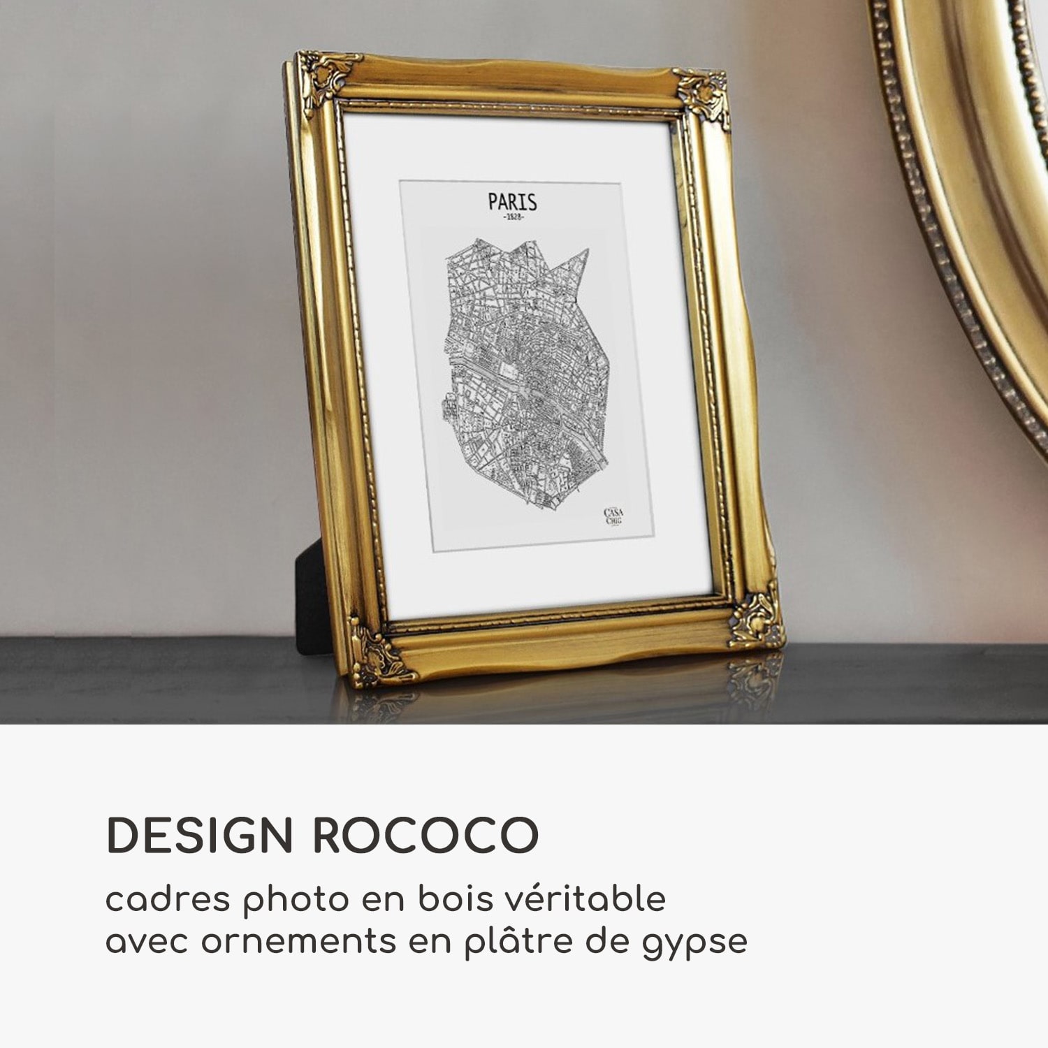 Regent fotolijst rechthoekig 25 x 20 cm foto's passe-partout glas rococo 