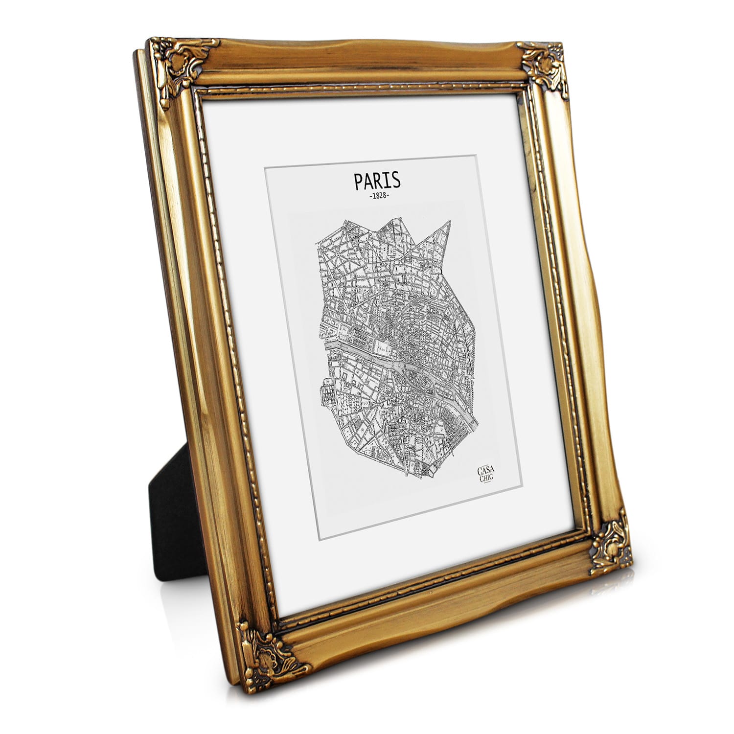 Regent, okvir za slike, pravokoten, 25 x 20 cm fotografije, paspartu, steklo, rokoko 