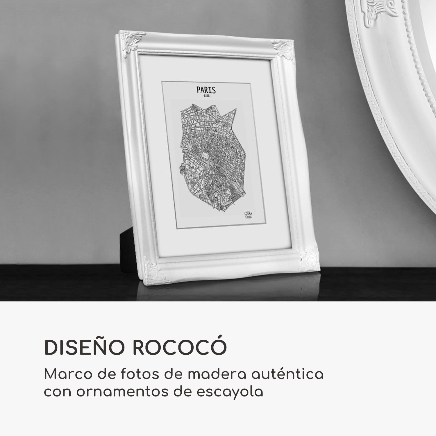 Marco de fotos Regent Rectangular 25 x 20 cm Fotos Paspartú Cristal Rococó 