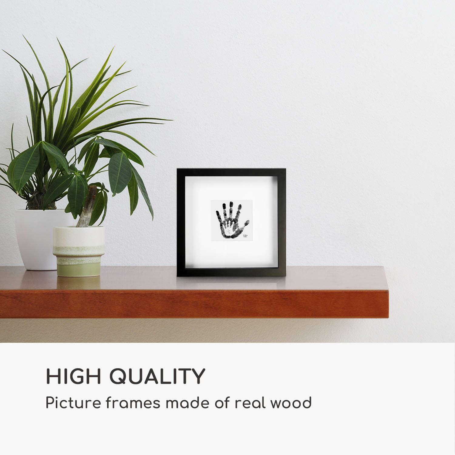 Camden, okvir za slike, 23 x 23 cm i 10 x 10 cm, nosač, pravo drvo  Crna