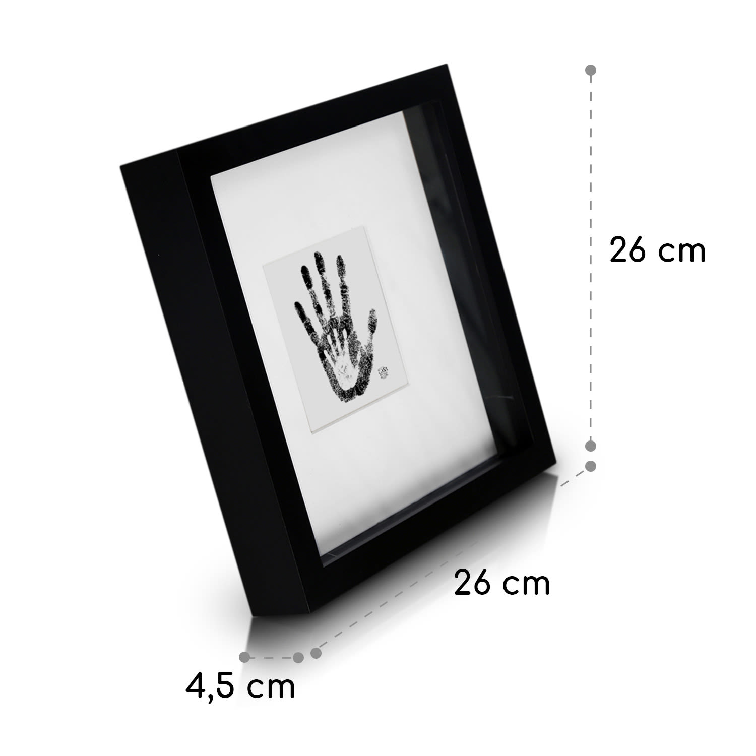 Marco de fotos Camden 23 x 23 cm y 10 x 10 cm Paspartú Madera real Negro