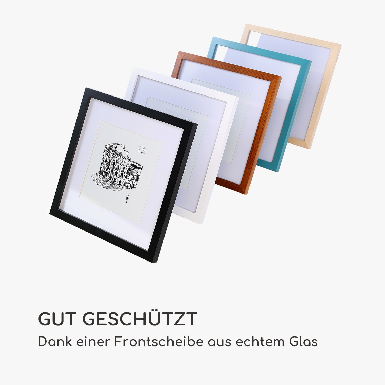 Camden Bilderrahmen 23 x 23 cm und 10 x 10 cm   Passepartout Echtholz  