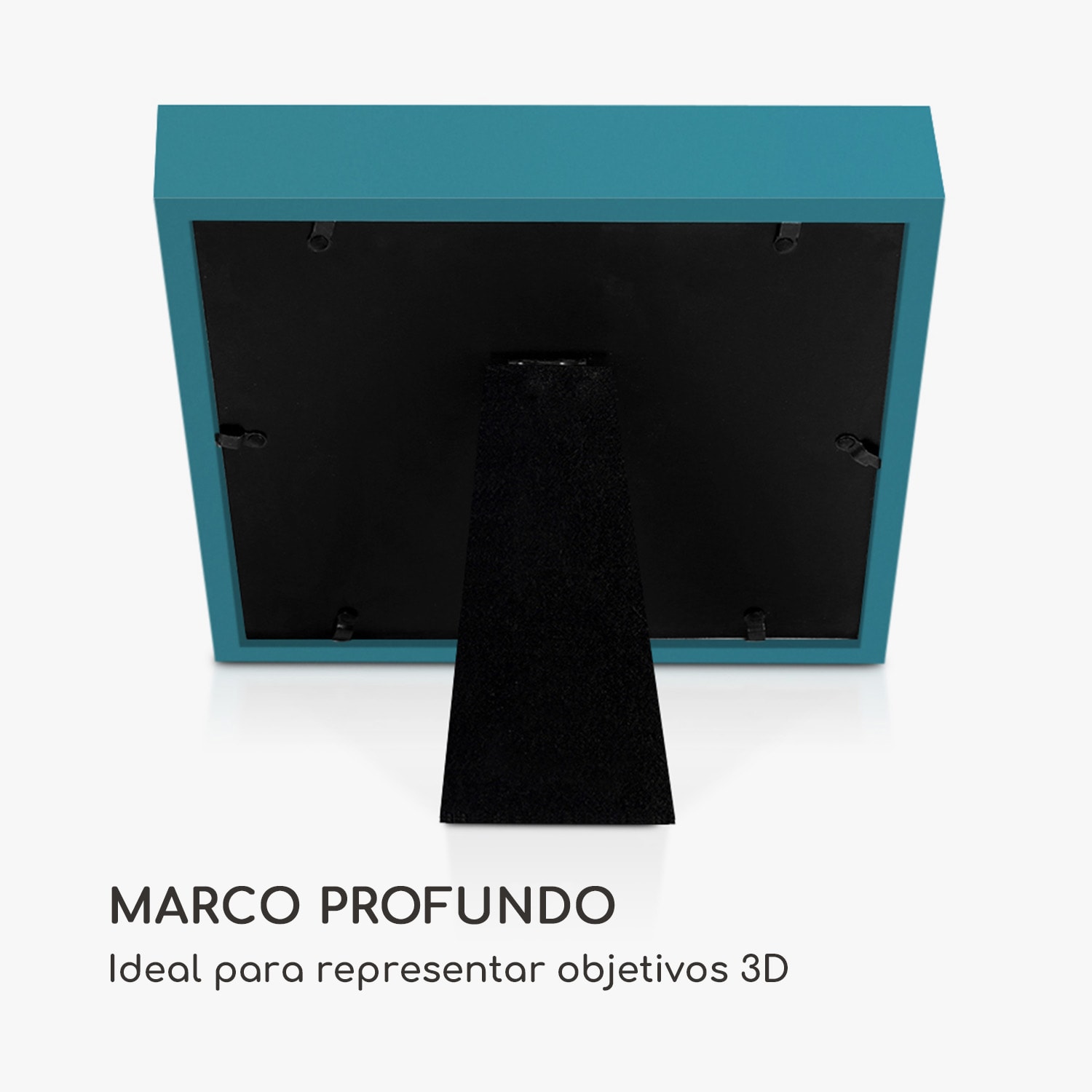 Marco de fotos Camden 23 x 23 cm y 10 x 10 cm Paspartú Madera real  Turquesa