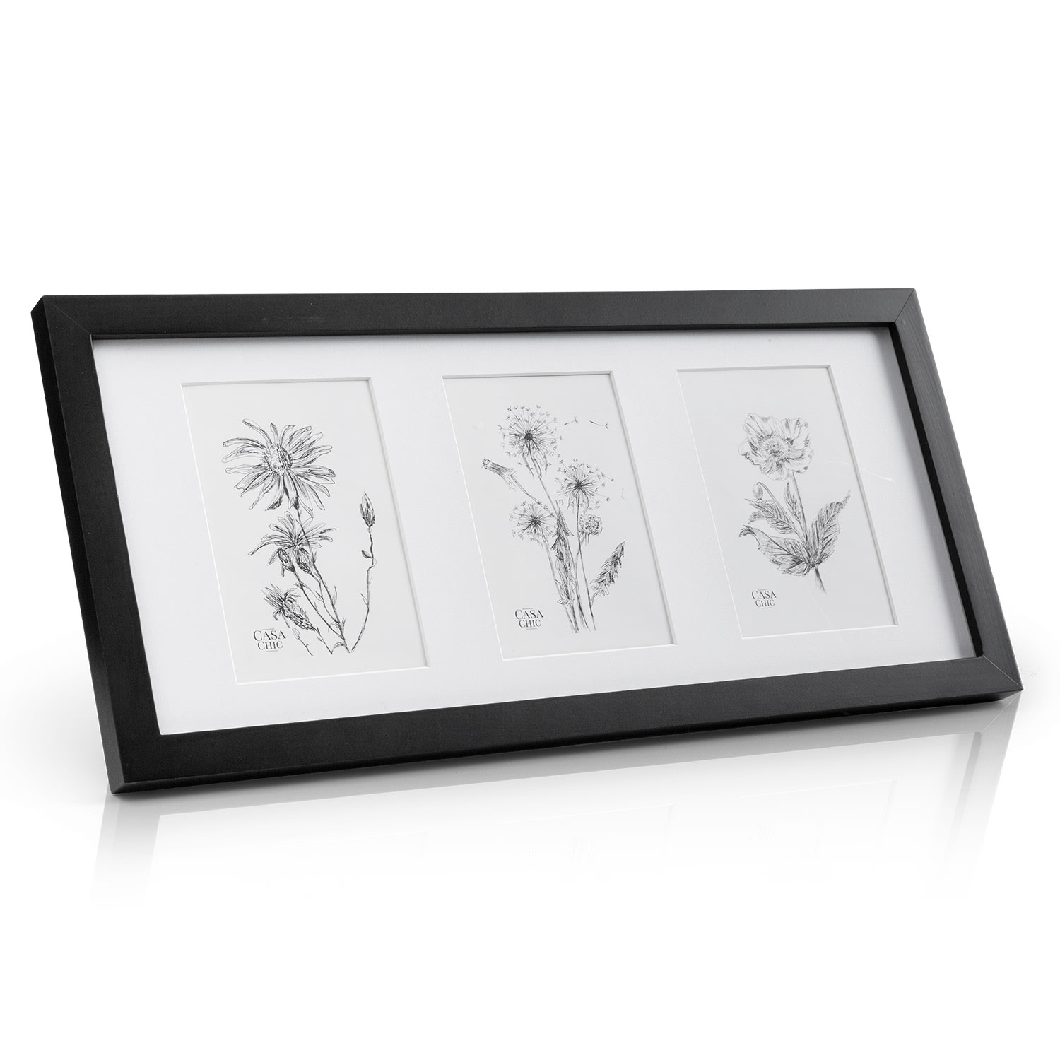 Moorgate, obdĺžnikový obrazový rám, 1 rám na 3 obrázky, 15 x 10 cm, pasparta, drevo 