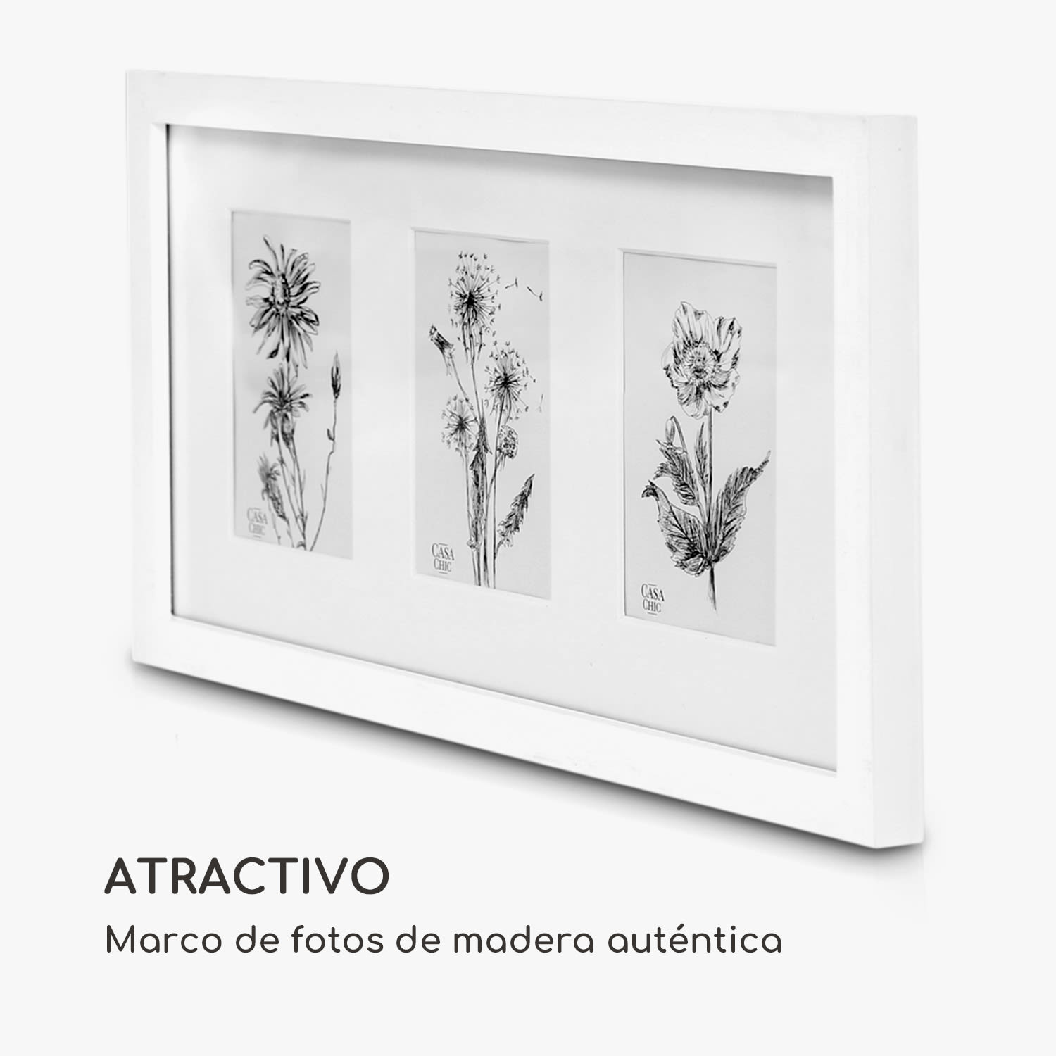 Marco de fotos Moorgate Rectangular 3 fotos 15 x 10 cm Madera Paspartú