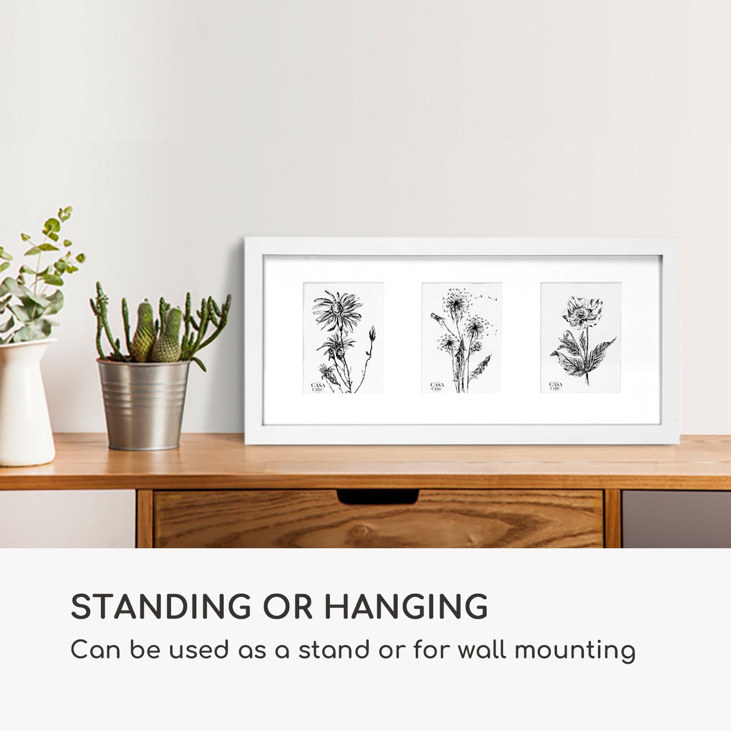 Moorgate, téglalap alakú képkeret, 1 keret 3 képhez, 15 x 10 cm, szerelt, fa