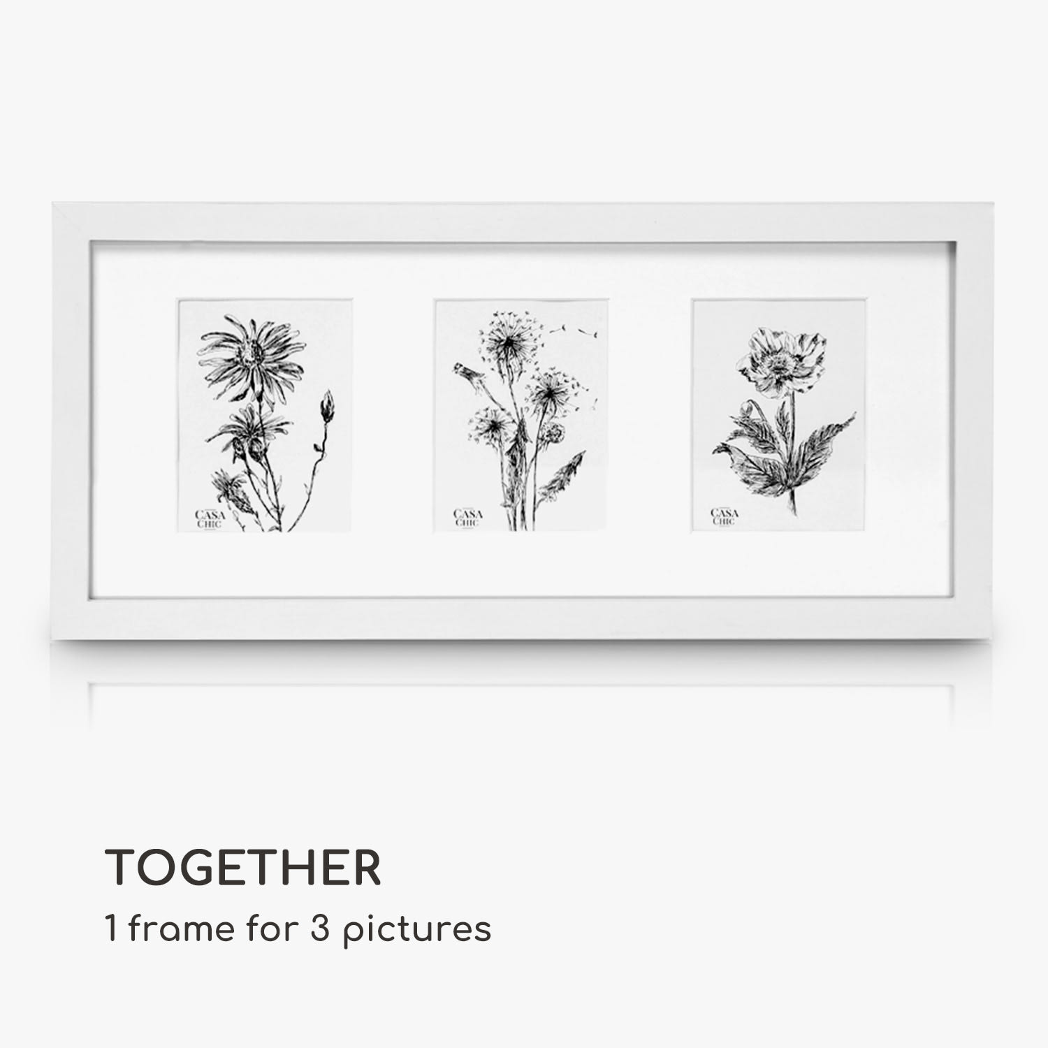 Moorgate, téglalap alakú képkeret, 1 keret 3 képhez, 15 x 10 cm, szerelt, fa