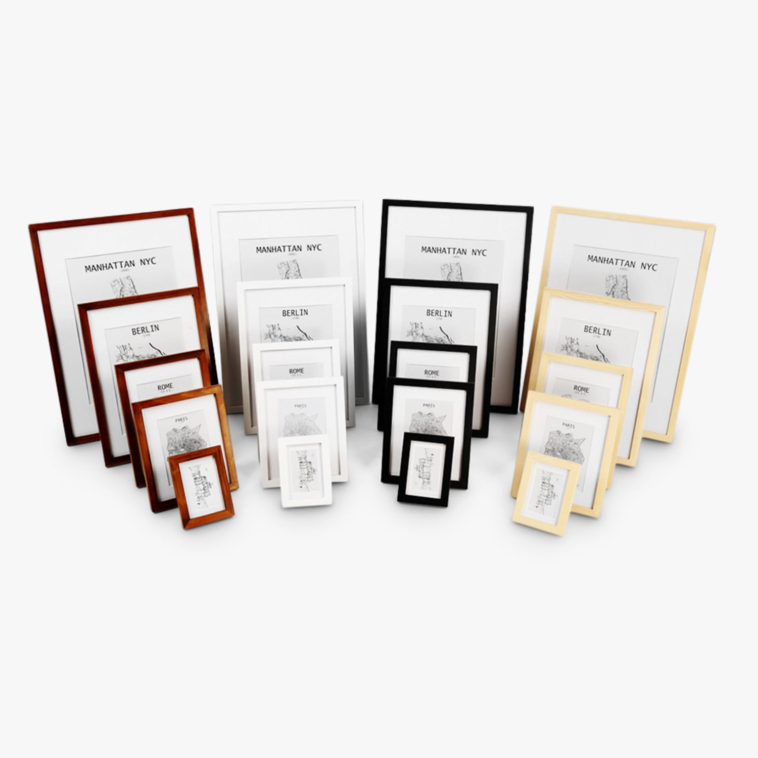 Moorgate, téglalap alakú képkeret, 1 keret 3 képhez, 15 x 10 cm, szerelt, fa