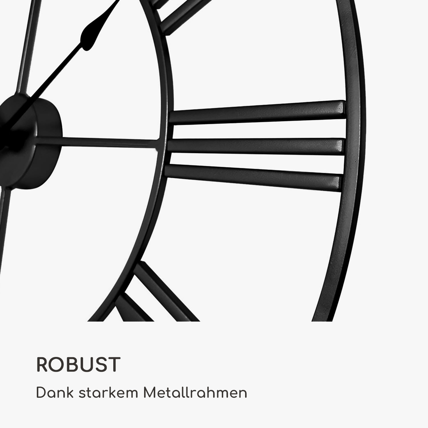 Queensway 60 Wanduhr Metallrahmen geräuschlos Ø 60 cm