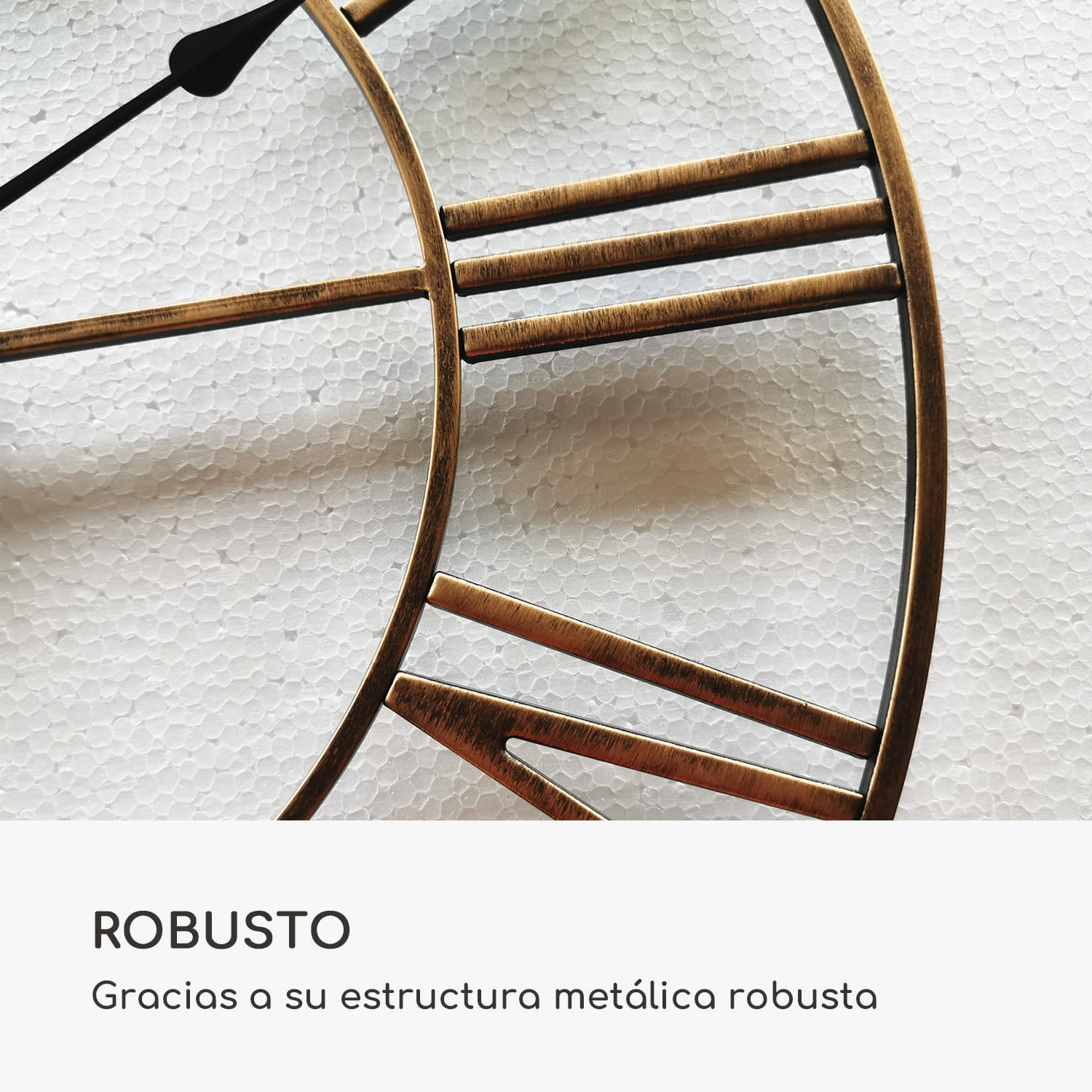 Queensway 60 Reloj de pared marco metálico silencioso 60 cm de diámetro  Cobre