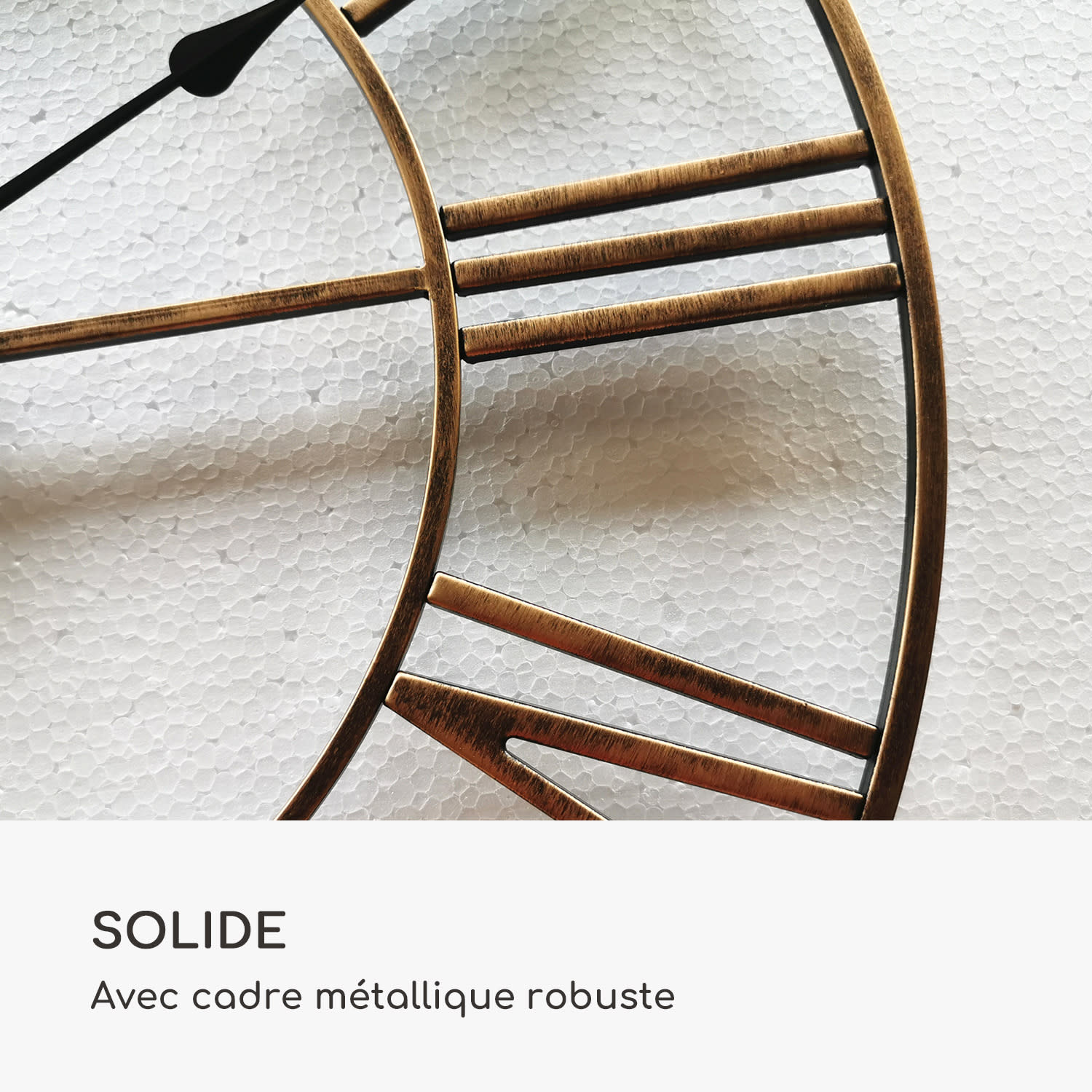 Queensway 60 Horloge murale cadre métallique silencieux Ø 60 cm  Cuivre