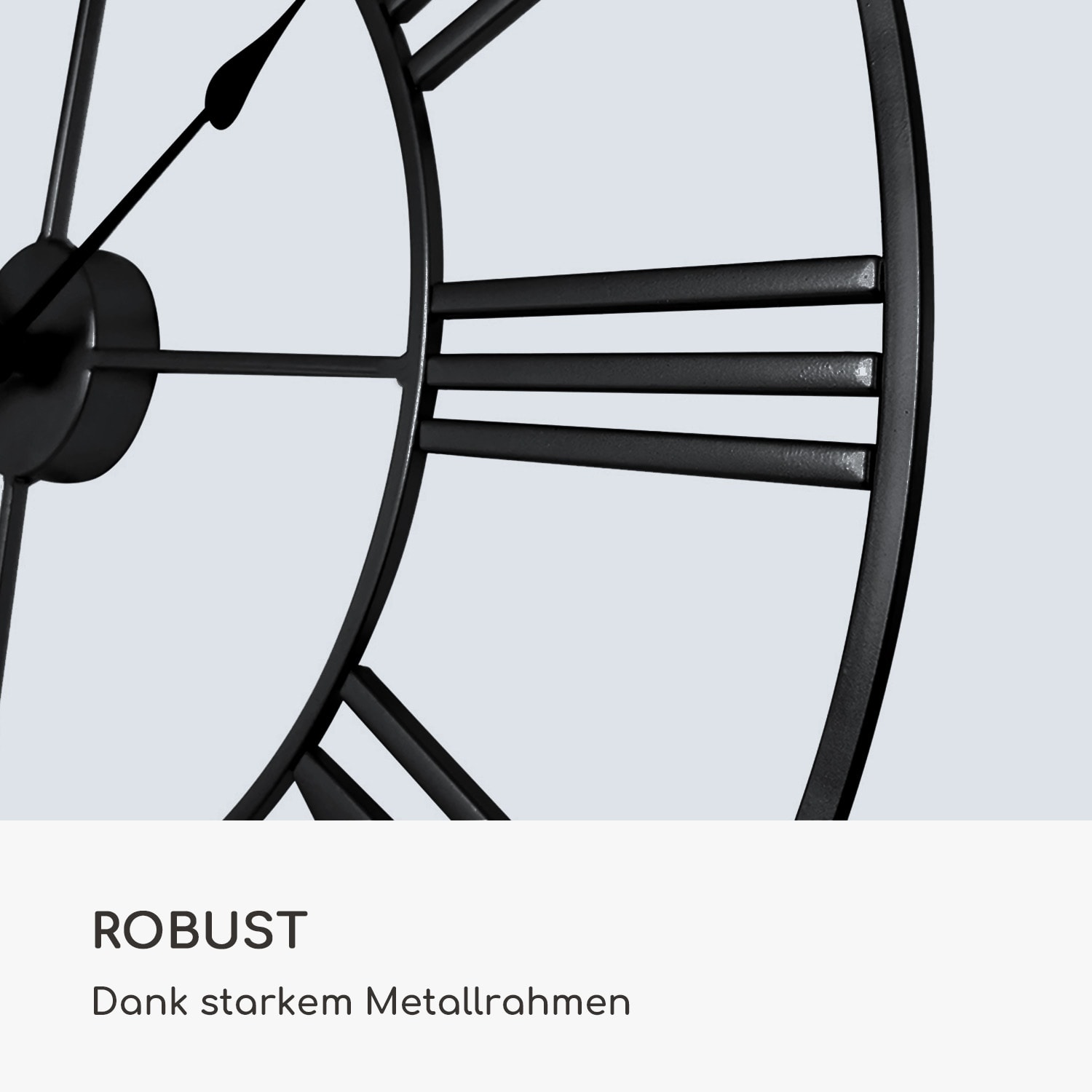 Queensway 80 Wanduhr Metallrahmen geräuschlos Ø 76 cm