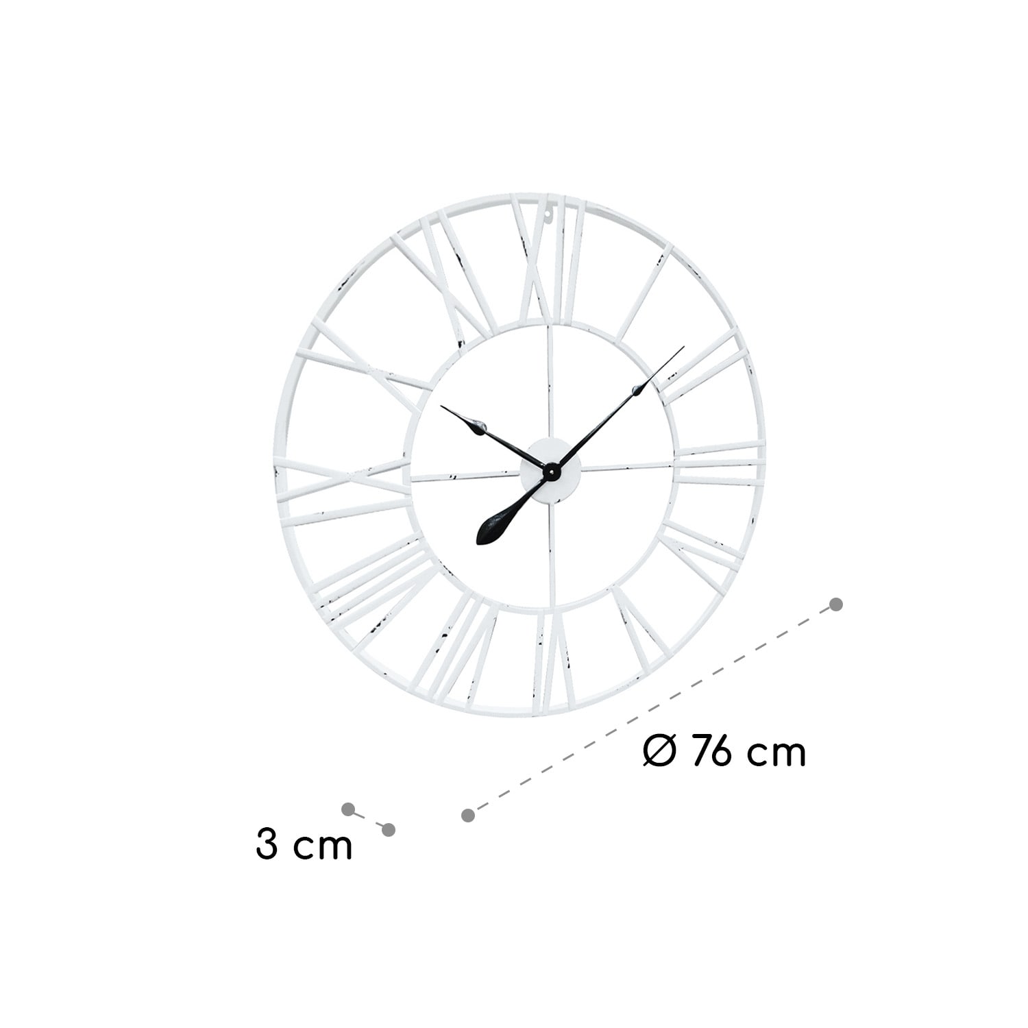 Queensway Horloge murale cadre métallique silencieuse Ø 76 cm