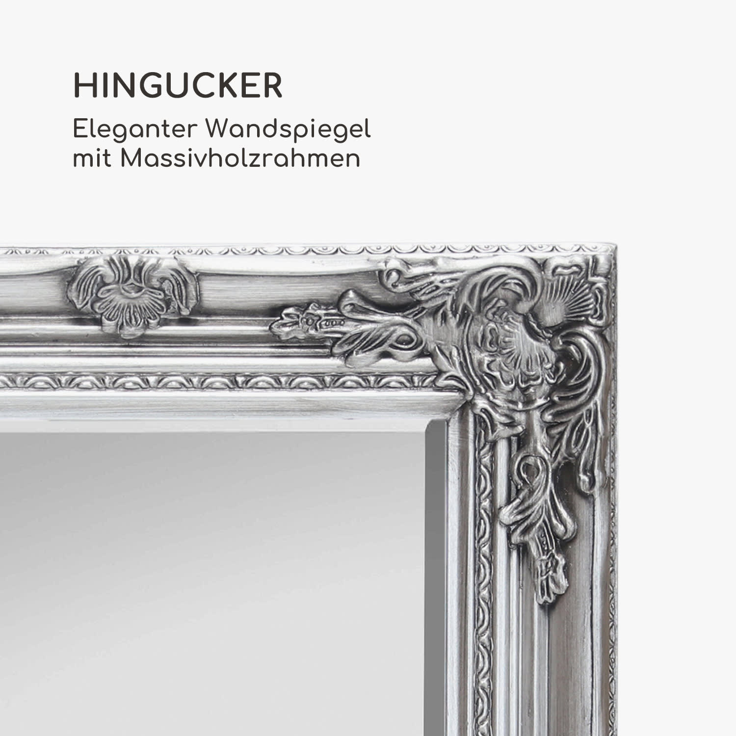 Ipswich Wandspiegel Massivholzrahmen rechteckig 53 x 42 cm