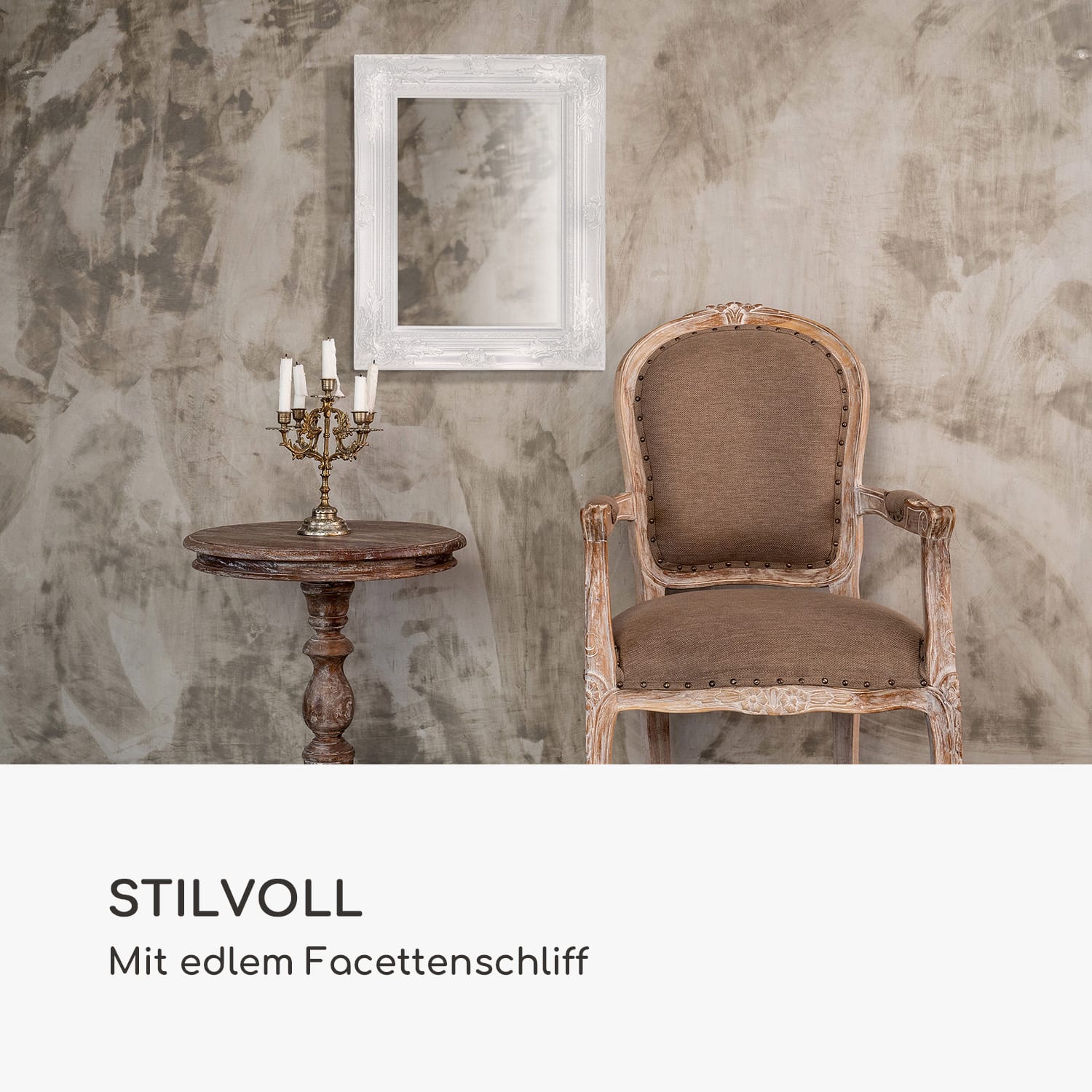 Ipswich Wandspiegel Massivholzrahmen rechteckig 53 x 42 cm 