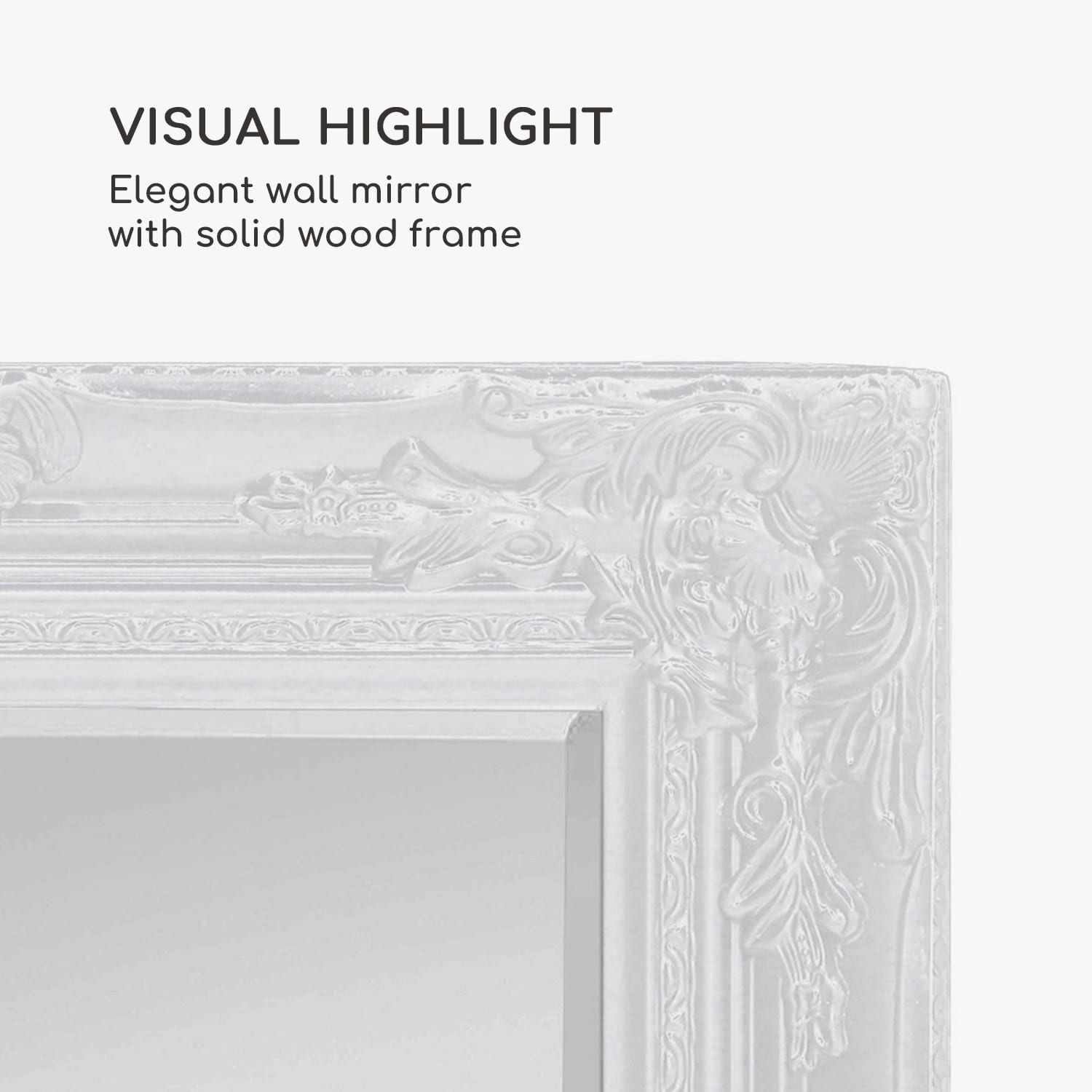 Ipswich, zidno ogledalo s masivnim drvenim okvirom, pravokutno, 53 x 42 cm