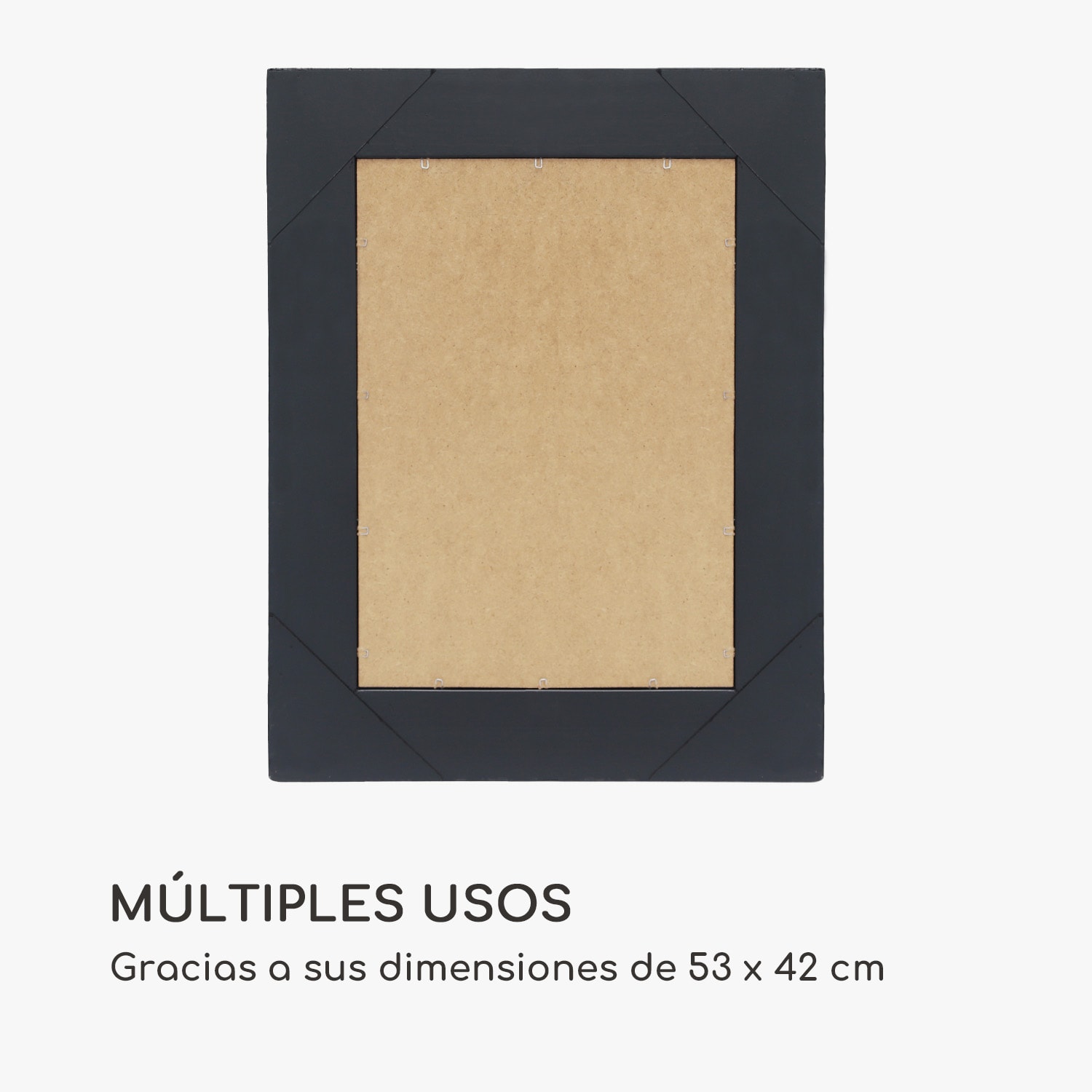 Espejo de pared Ipswich Marco de madera maciza Rectangular 53 x 42 cm  Negro