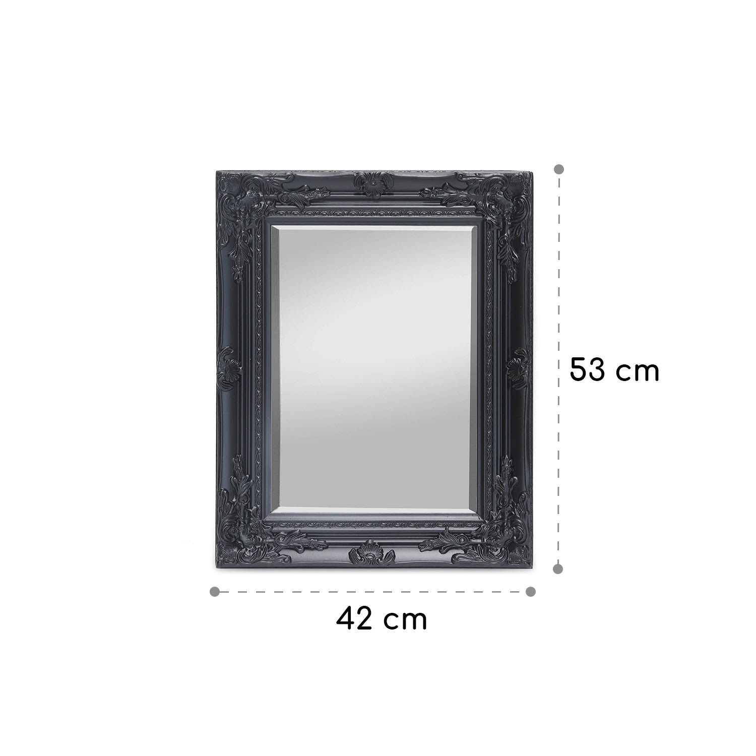 Ipswich Wandspiegel Massivholzrahmen rechteckig 53 x 42 cm Schwarz