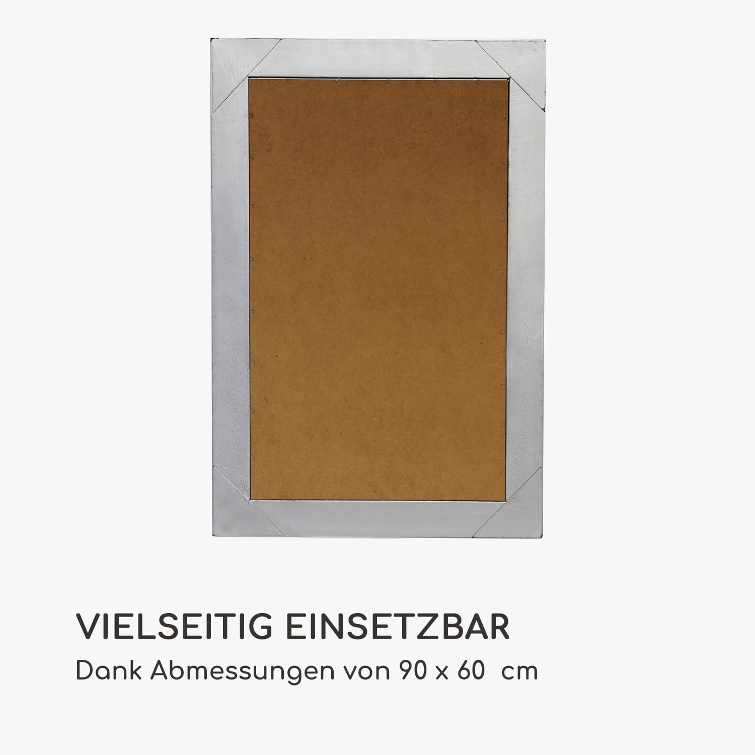 Manchester Wandspiegel Massivholzrahmen rechteckig 90 x 60 cm