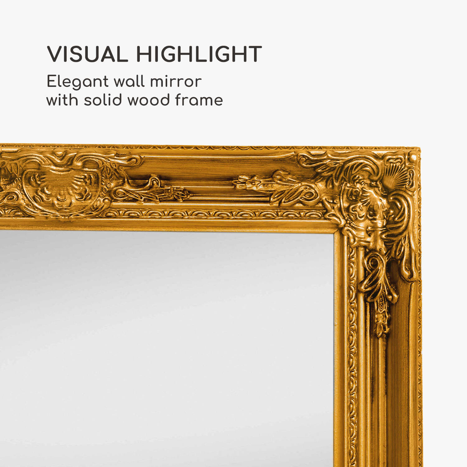 Manchester Zidno ogledalo s masivnim drvenim okvirom, pravokutno 90 x 60 cm