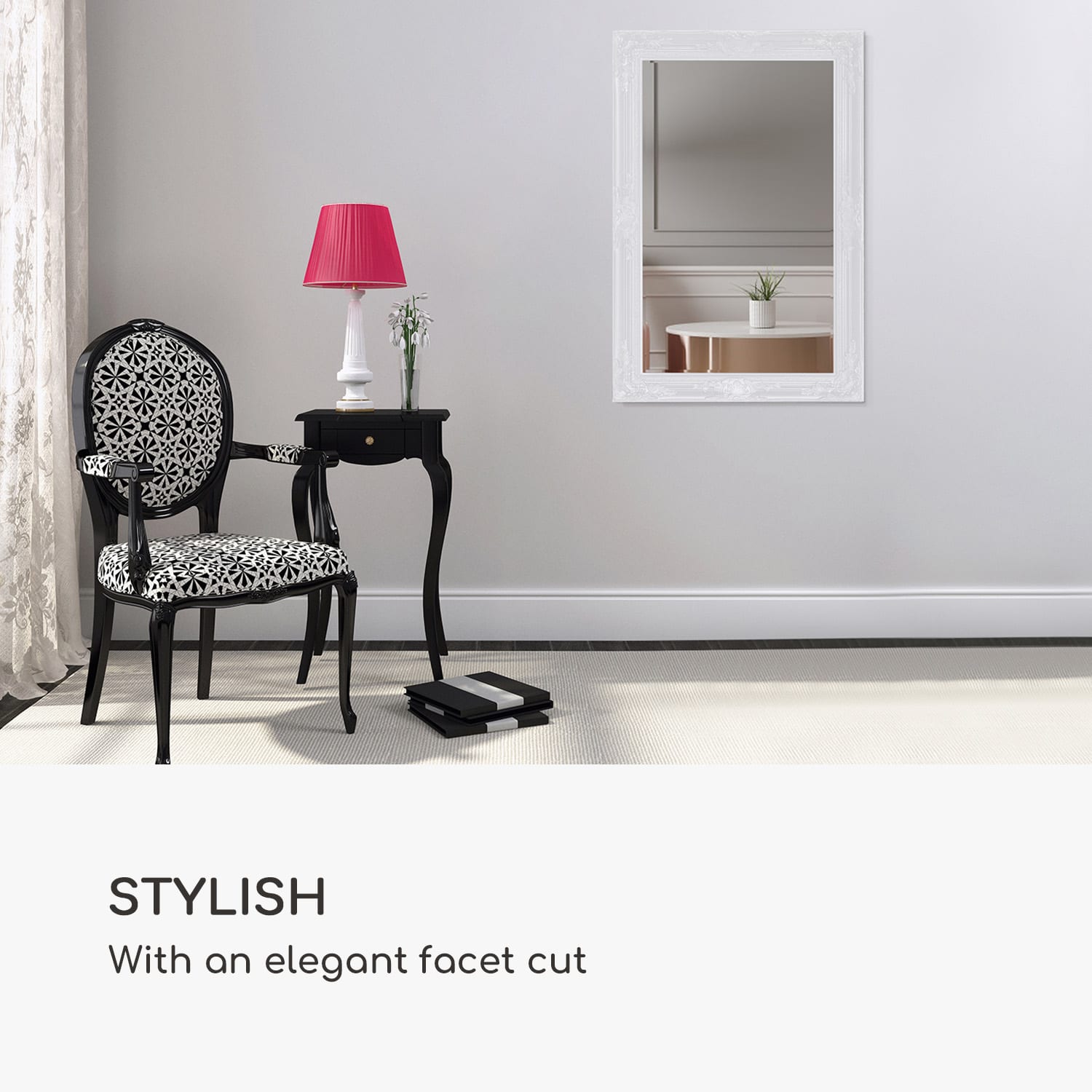 Manchester Nástenné zrkadlo s masívnym dreveným rámom Obdĺžnikové 90 x 60 cm  