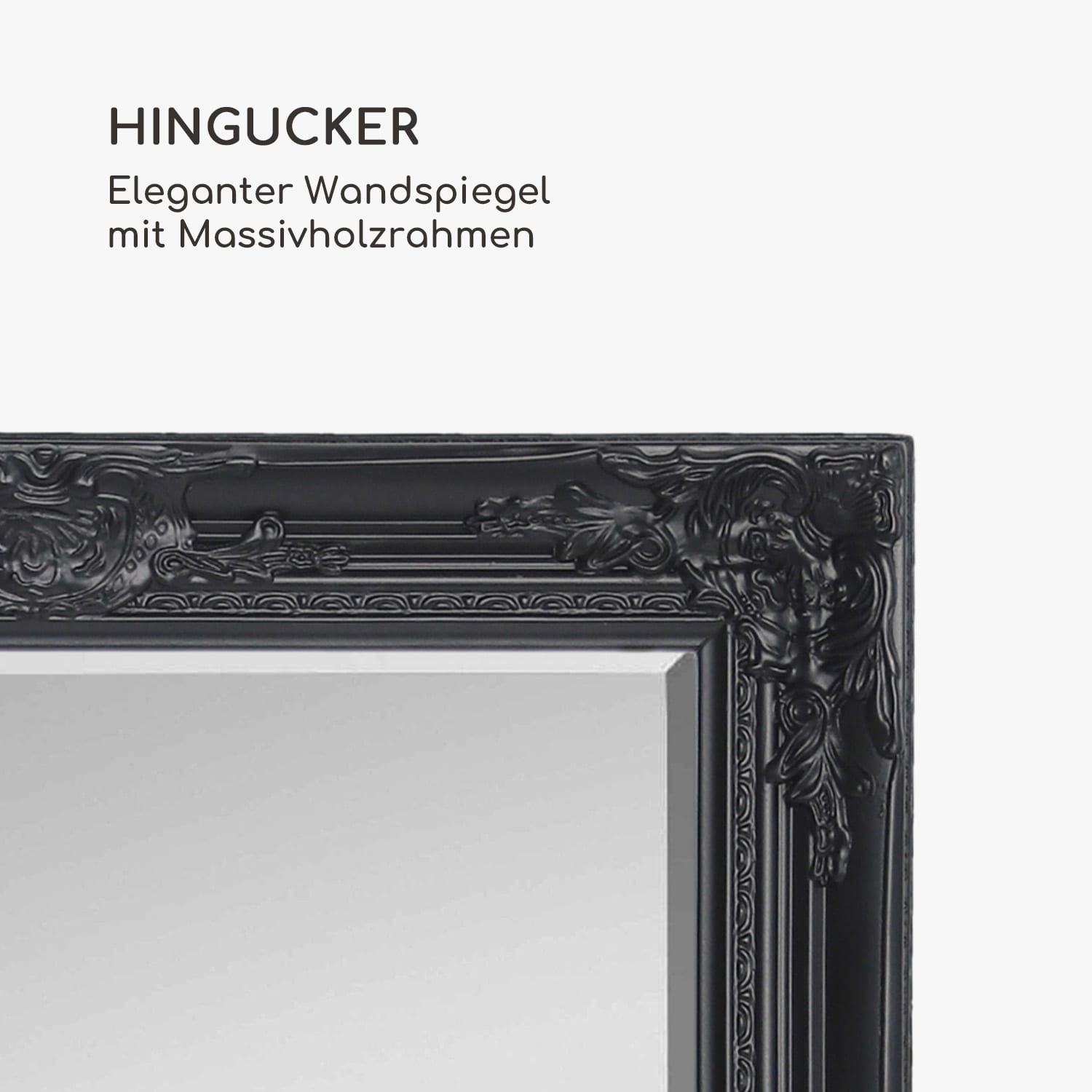 Manchester Wandspiegel Massivholzrahmen rechteckig 90 x 60 cm