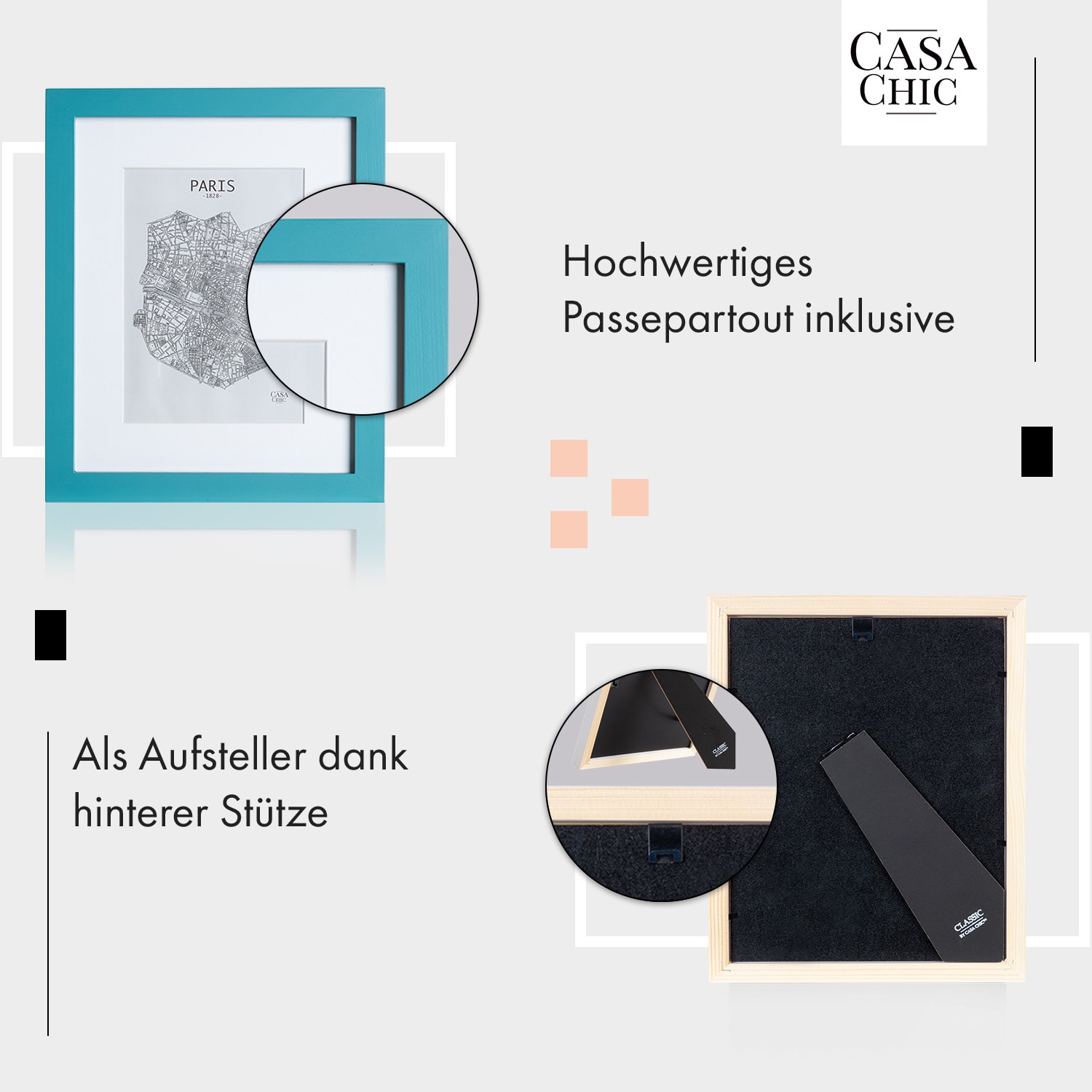 Clapton Bilderrahmen rechteckig 24,8 x 19,3 cm Fotos Passepartout Glas 