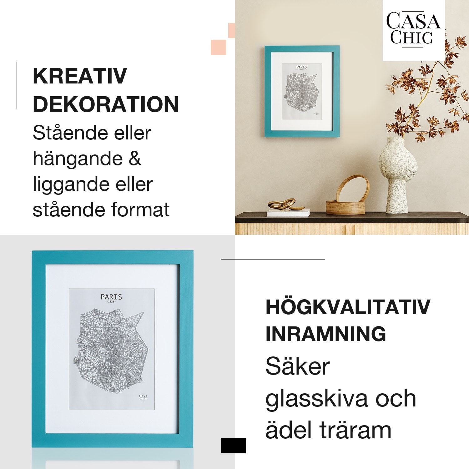 Clapton fotoram rektangulär 24,8 x 19,3 cm passepartout glas 