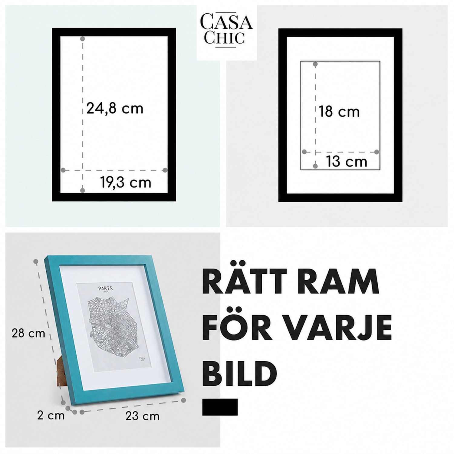 Clapton fotoram rektangulär 24,8 x 19,3 cm passepartout glas 