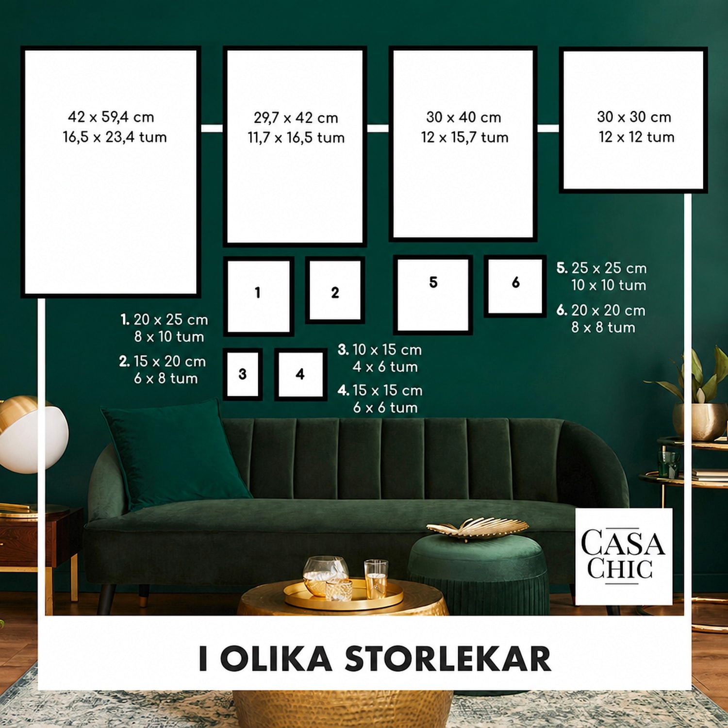 Clapton fotoram rektangulär 24,8 x 19,3 cm passepartout glas 