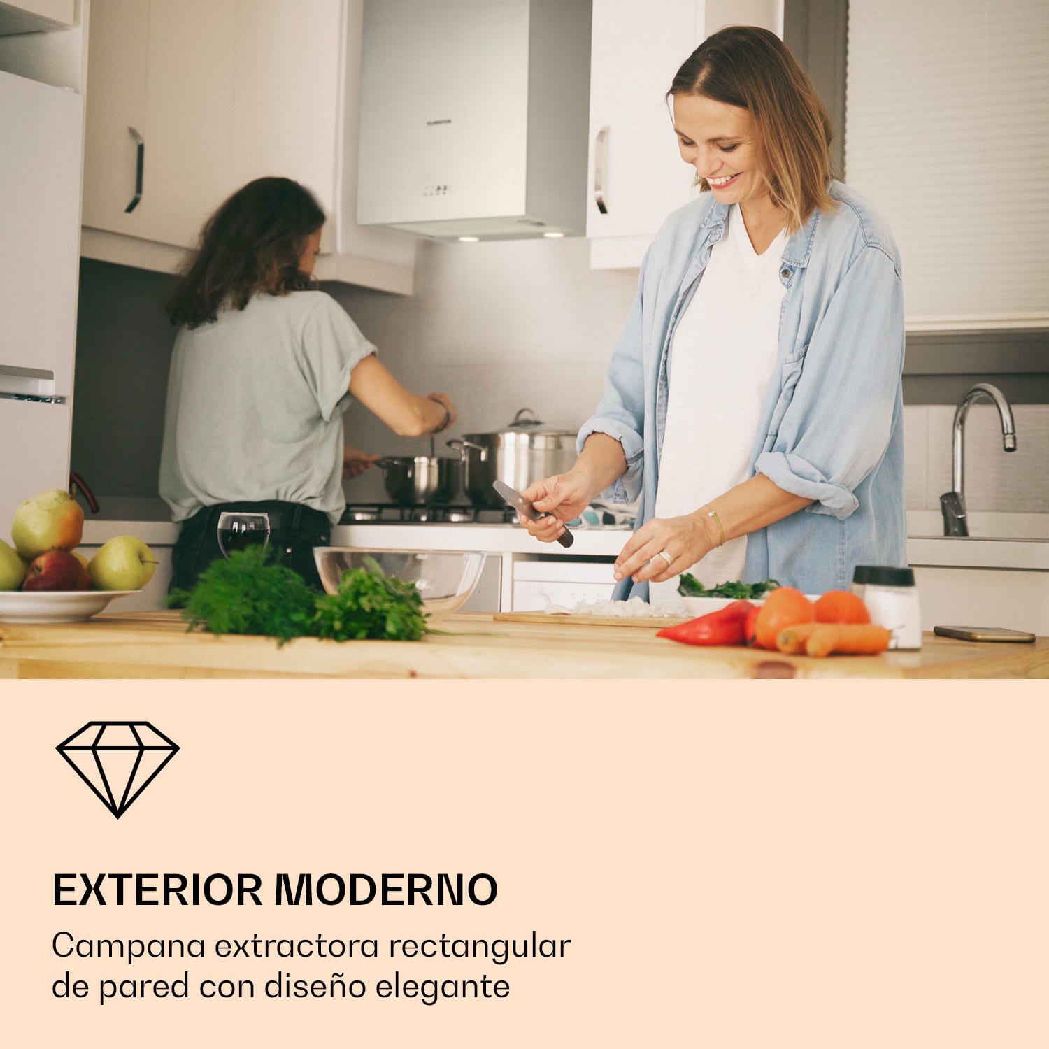 Monumenta campana extractora de pared de aluminio 559 m³/h LED CEE B  40 cm | Plata