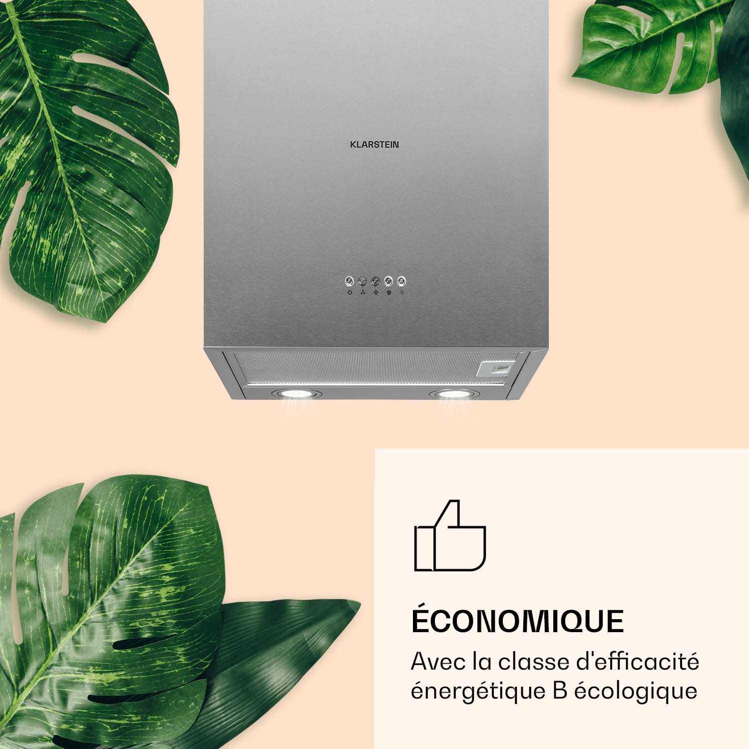 Monumenta wandafzuigkap aluminium 559 m³/h LED EEK B  40 cm | Zilver