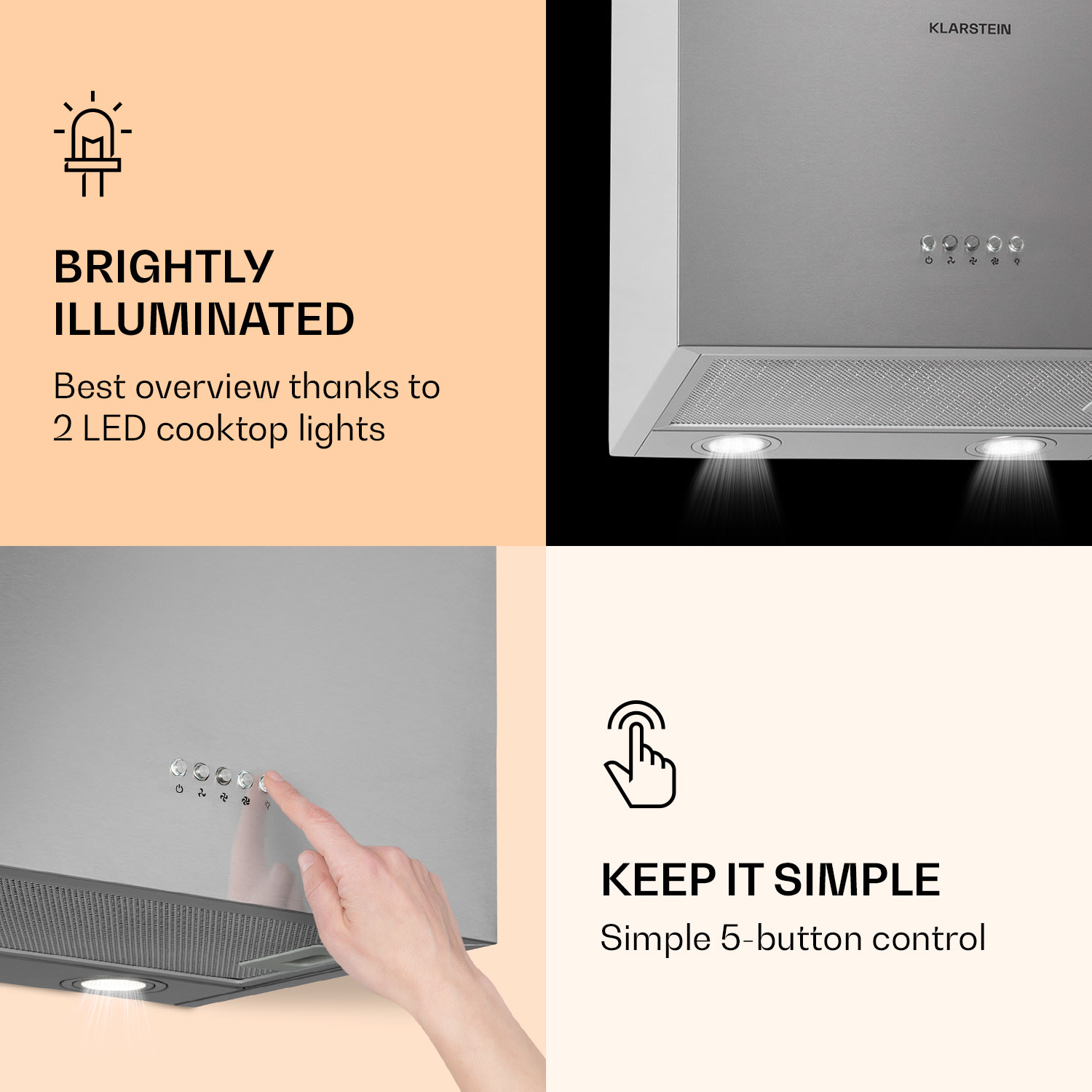 Monumenta, аспиратор за стенен монтаж, алуминий, 559m³/h, LED, клас на енергийна ефективност B 40 см | Сребърен