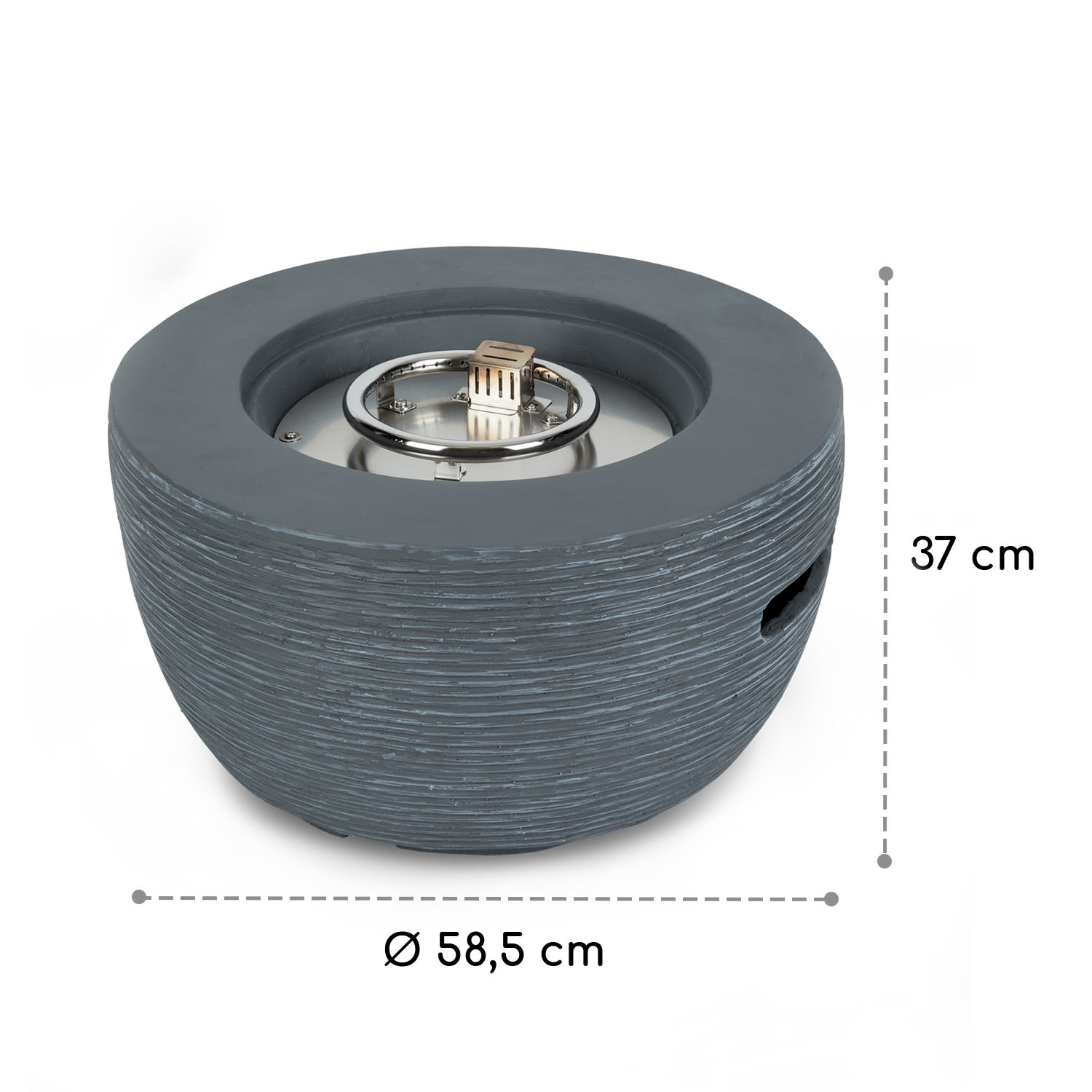 Vitina, șemineu pe gaz, 40.000 BTU/13kW, capac, arzător din oțel inoxidabil Piatră gri mediu