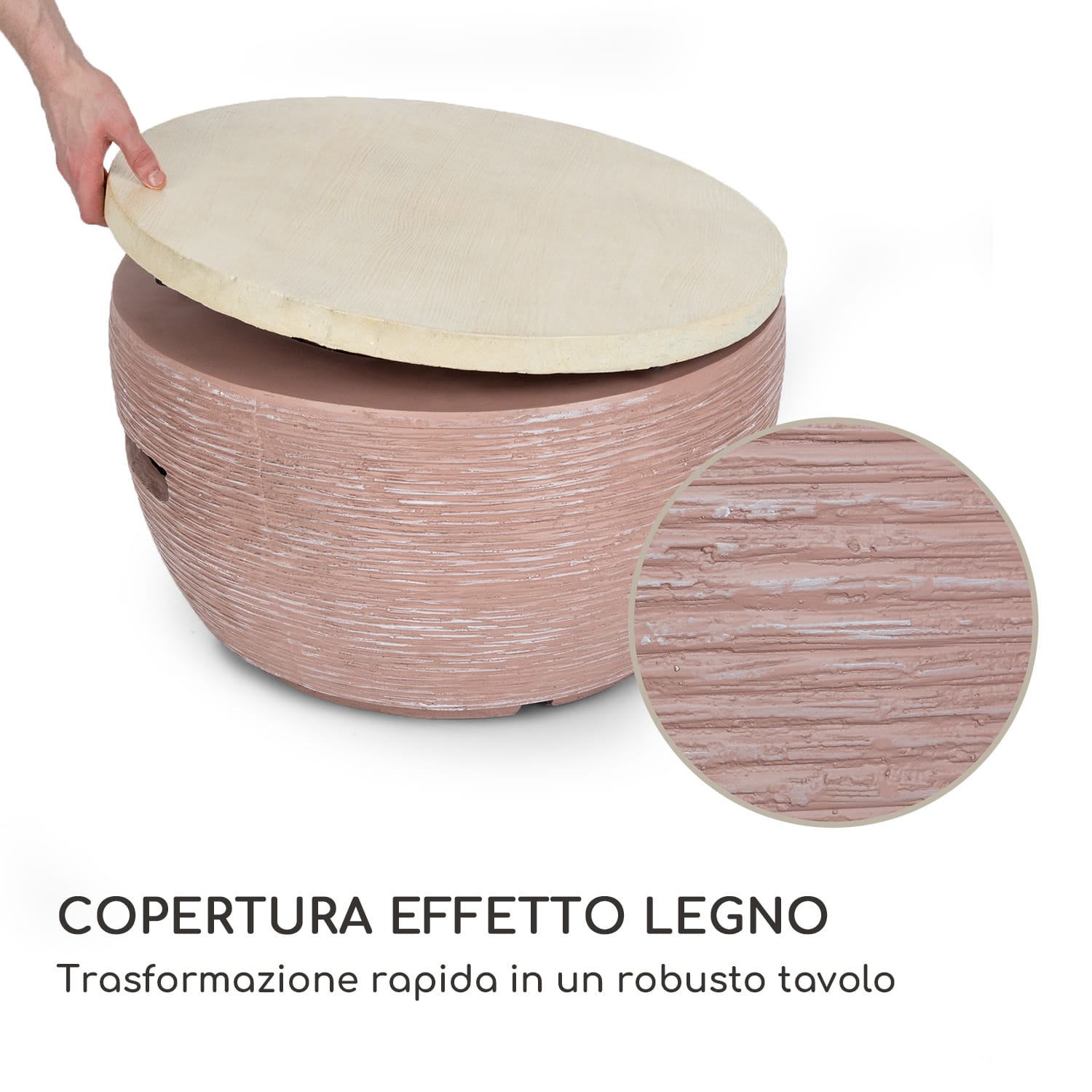 Braciere a gas Vitina 40.000BTU/13kW Copertura Braciere in acciaio inossidabile  Terracotta