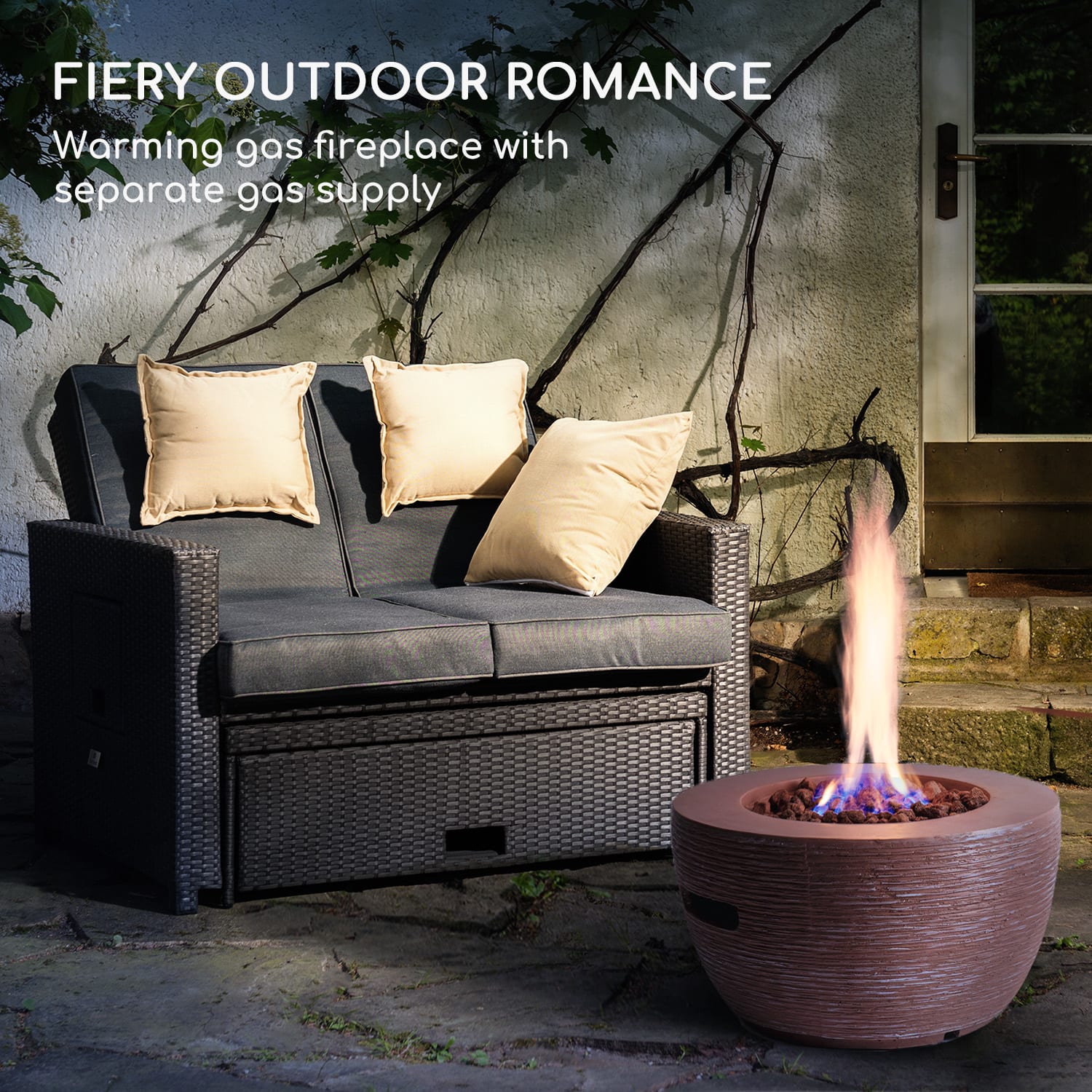 Vitina Foyer à gaz 40.000BTU/13kW Couverture Brûleur en acier inoxydable