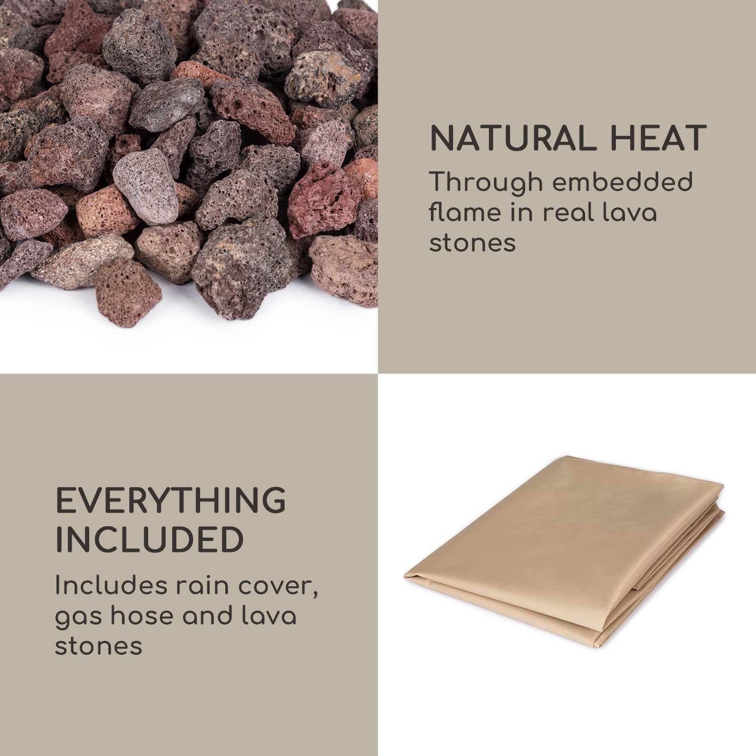 Vitina Foyer à gaz 40.000BTU/13kW Couverture Brûleur en acier inoxydable