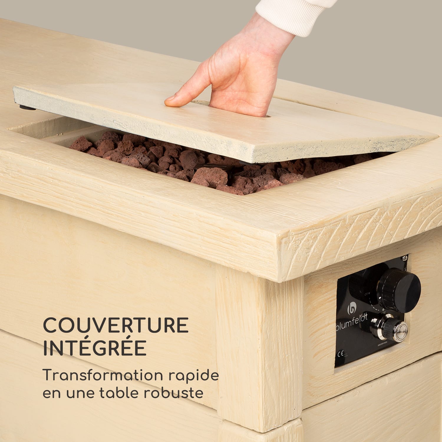 Foyer à gaz Corinth 40.000BTU/13kW Couverture Brûleur en acier inoxydable  Bouleau