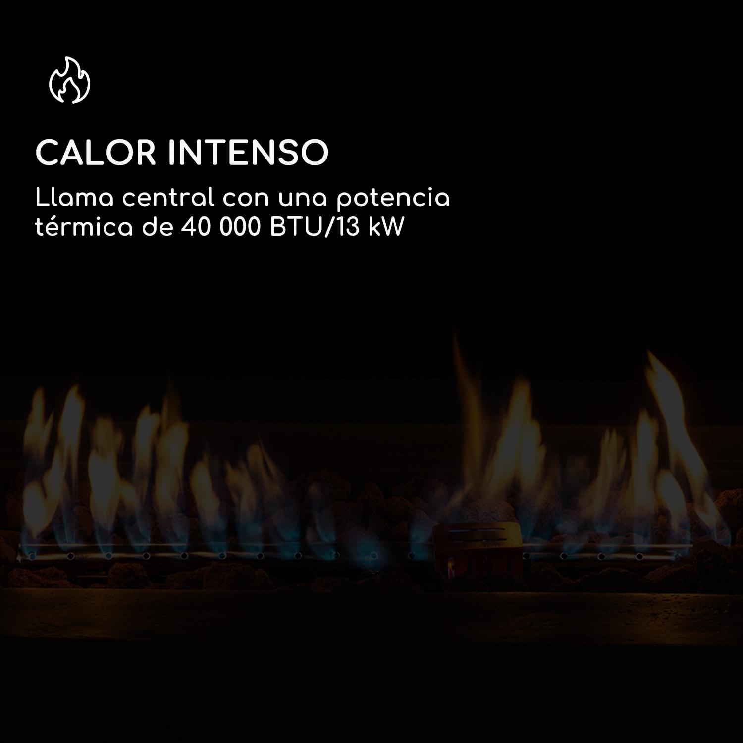 Anafi Brasero de gas 40.000 BTU/13kW Tapa Quemador de acero inoxidable  